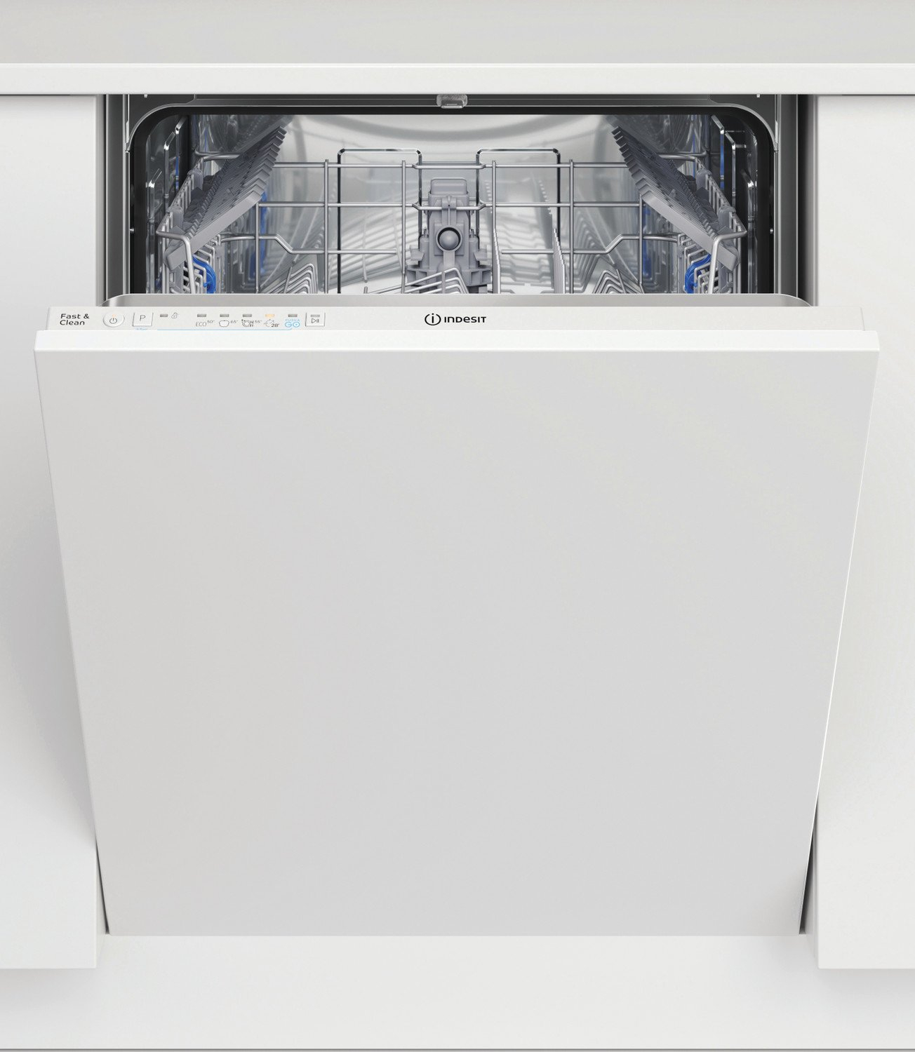 Indesit D2IHL326UK Full Size Integrated Dishwasher - White- 14 Place Settings