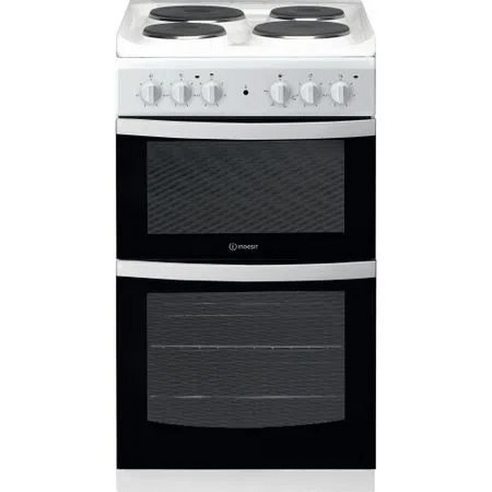 Indesit ID5E92KMW 50cm Twin Cavity Electric Solid Plate Cooker – White