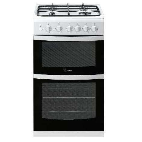 Indesit ID5G00KMW 50cm Twin Cavity Gas Cooker with Gas Hob - White