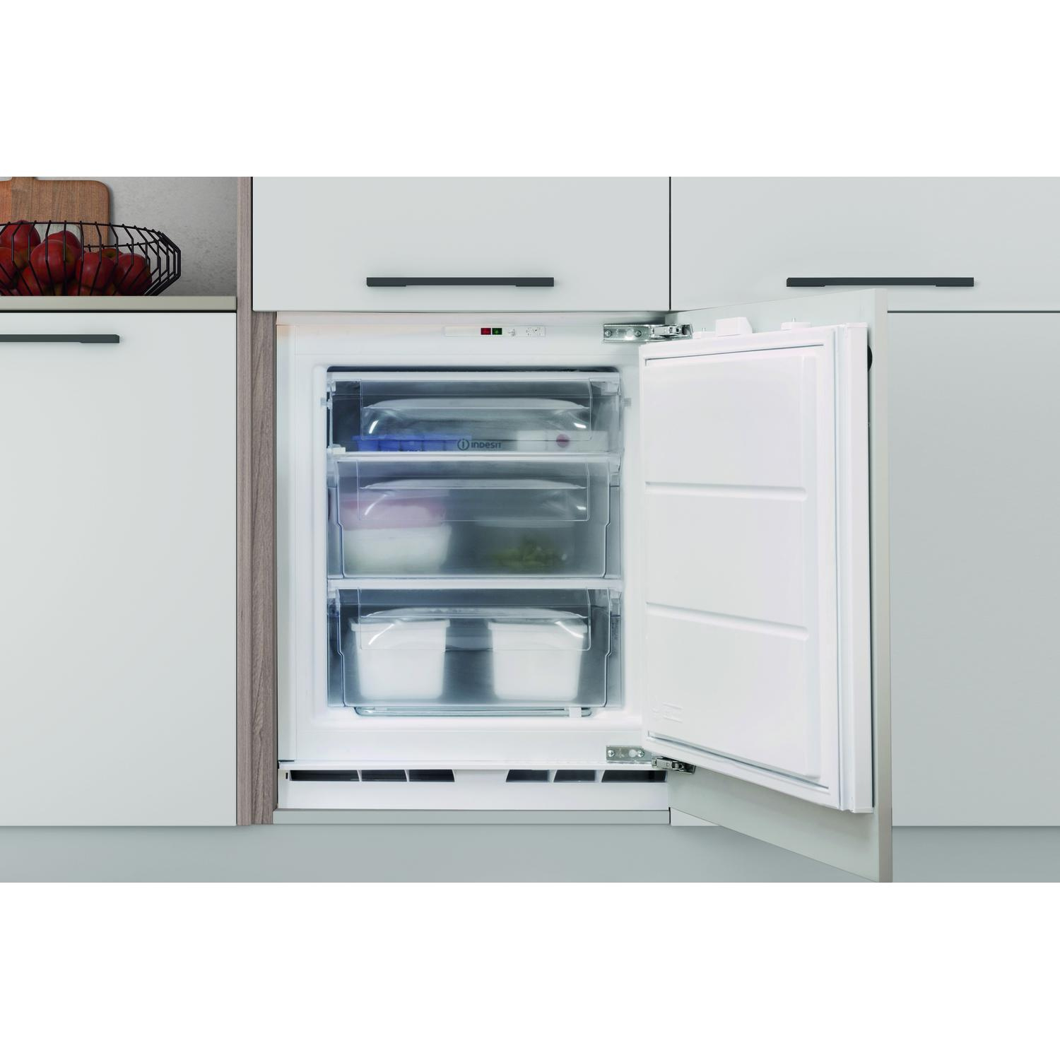 Indesit INBUFZ011 59.6cm Integrated Low Frost Undercounter Freezer - Steel