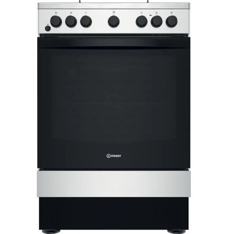 Indesit IS67G5PHXUK 60cm dual Fuel Cooker - Silver