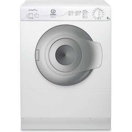 Indesit NIS41V 4kg Vented Tumble Dryer - White with Graphite Door 