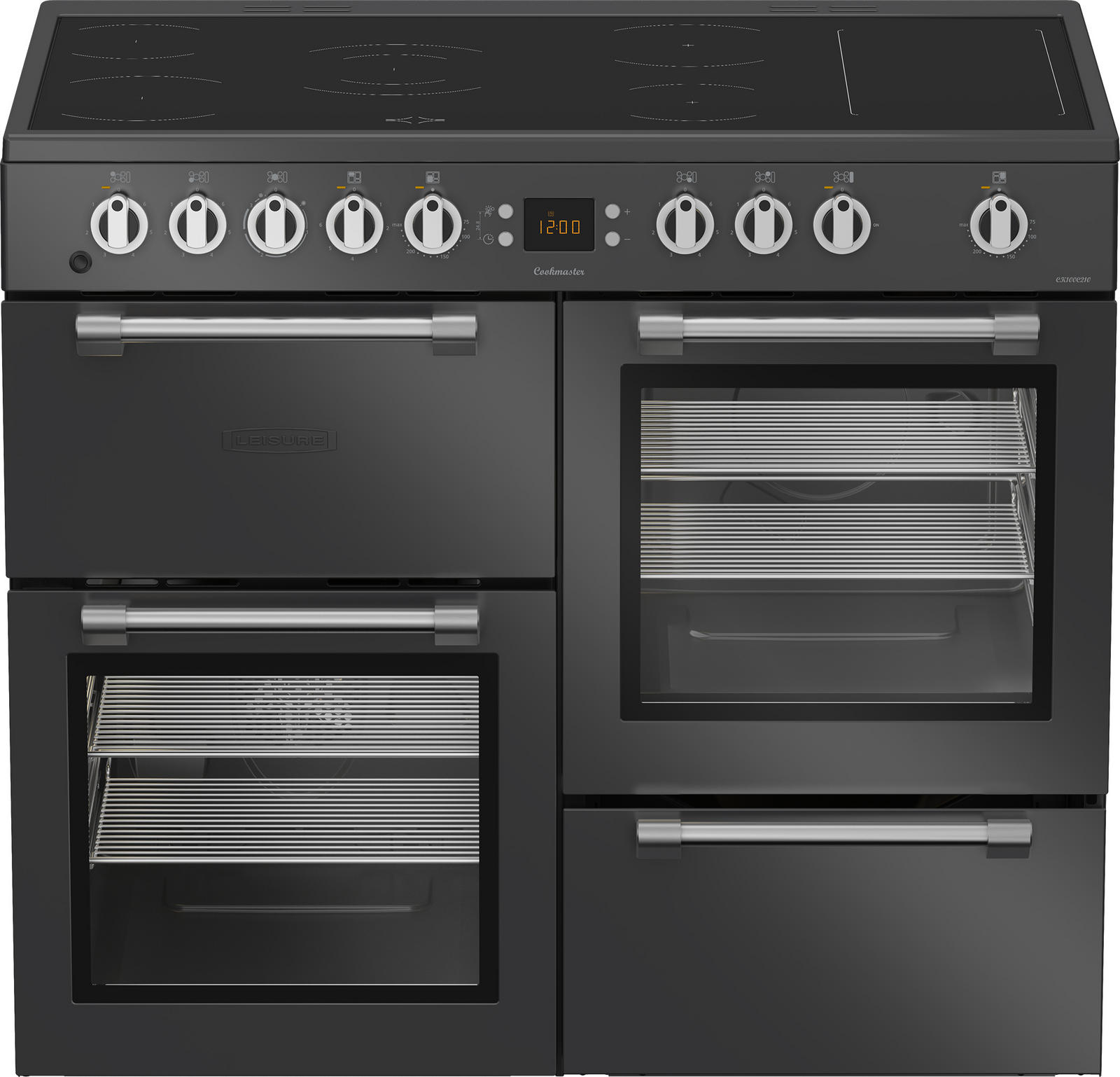 Leisure CK100C210T 100cm Electric Range Cooker with Five Ceramic Zones - Anthracite
