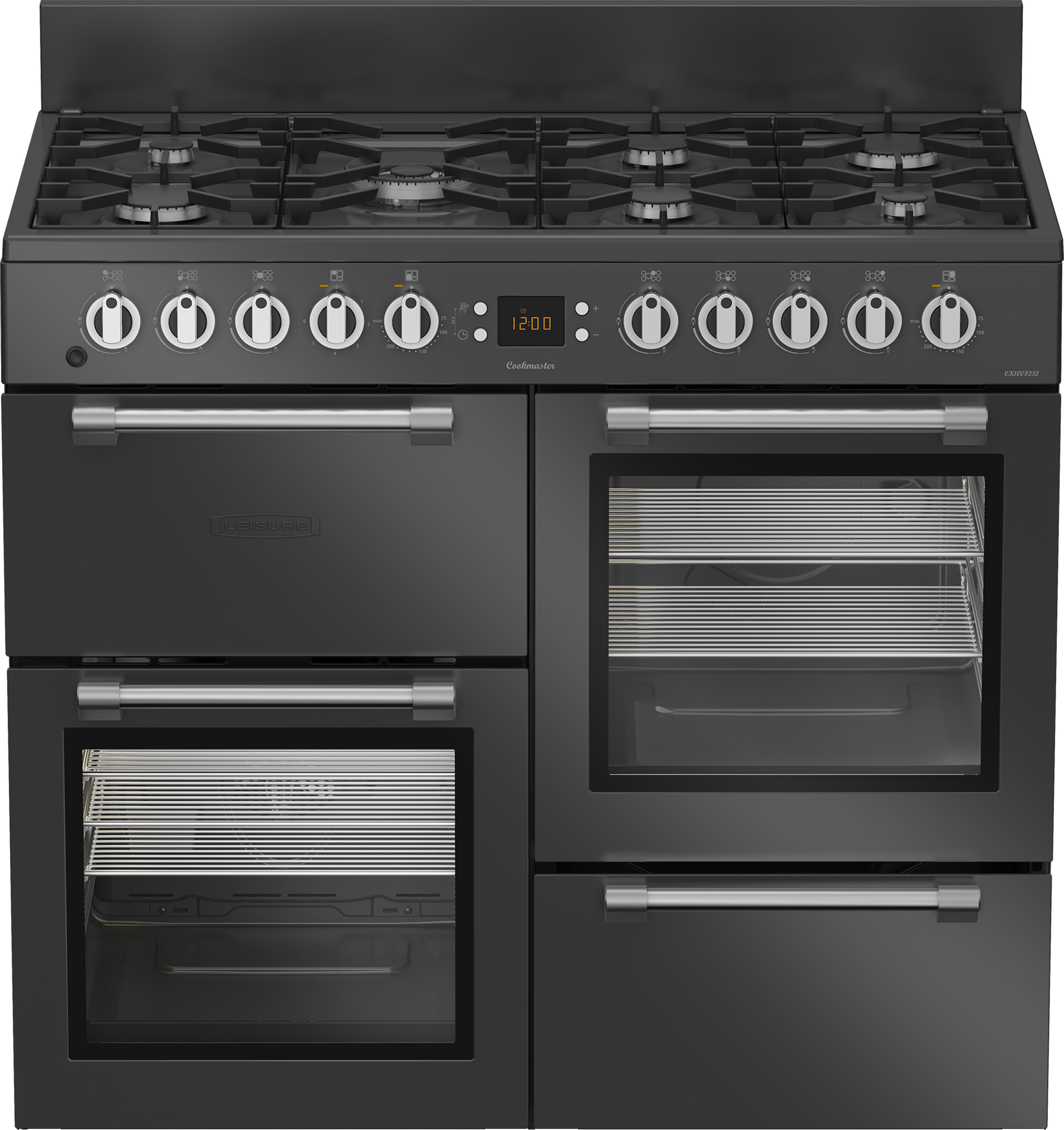  Leisure CK100F232T 100cm Dual Fuel Range Cooker with Seven Gas Burners - Anthracite