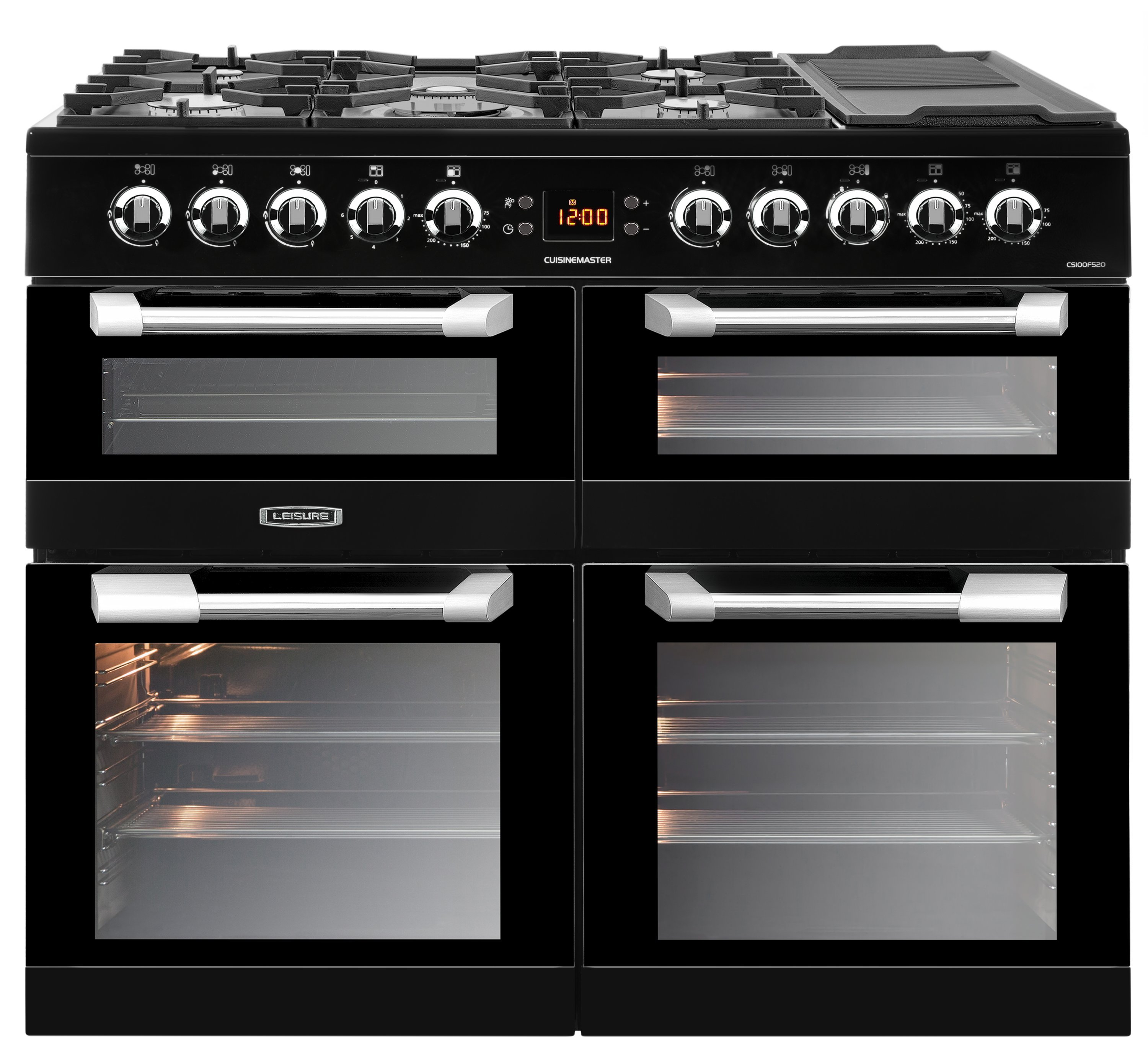  Leisure CS100F520K 100cm Dual Fuel Range Cooker with Three Ovens - Black