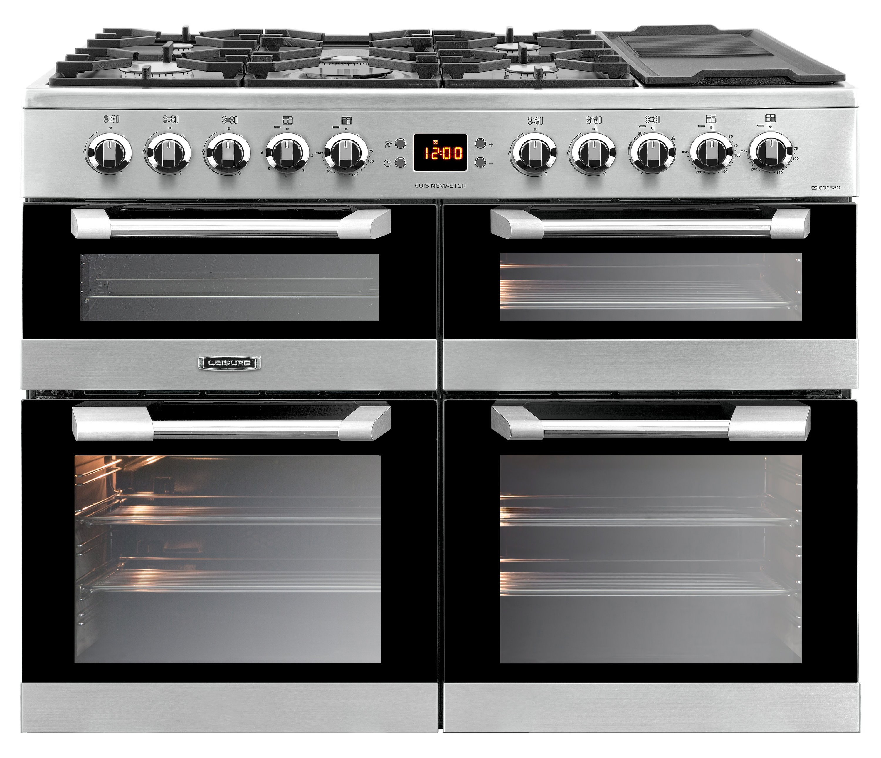 Leisure CS100F520X 100cm Dual Fuel Range Cooker with Three Ovens - Stainless Steel