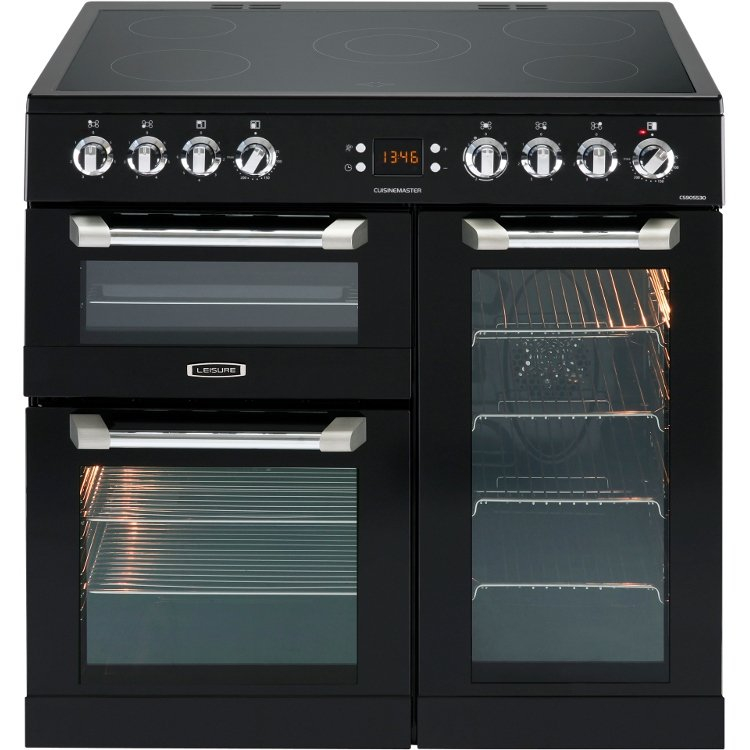 Leisure CS90C530K 90cm Electric Range Cooker with Three Ovens - Black