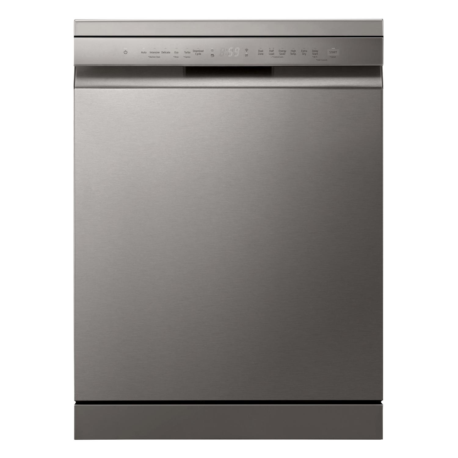 LG QuadWash DF355FP WiFi Connected Full Size Dishwasher - Platinum Silver - 14 Place Settings
