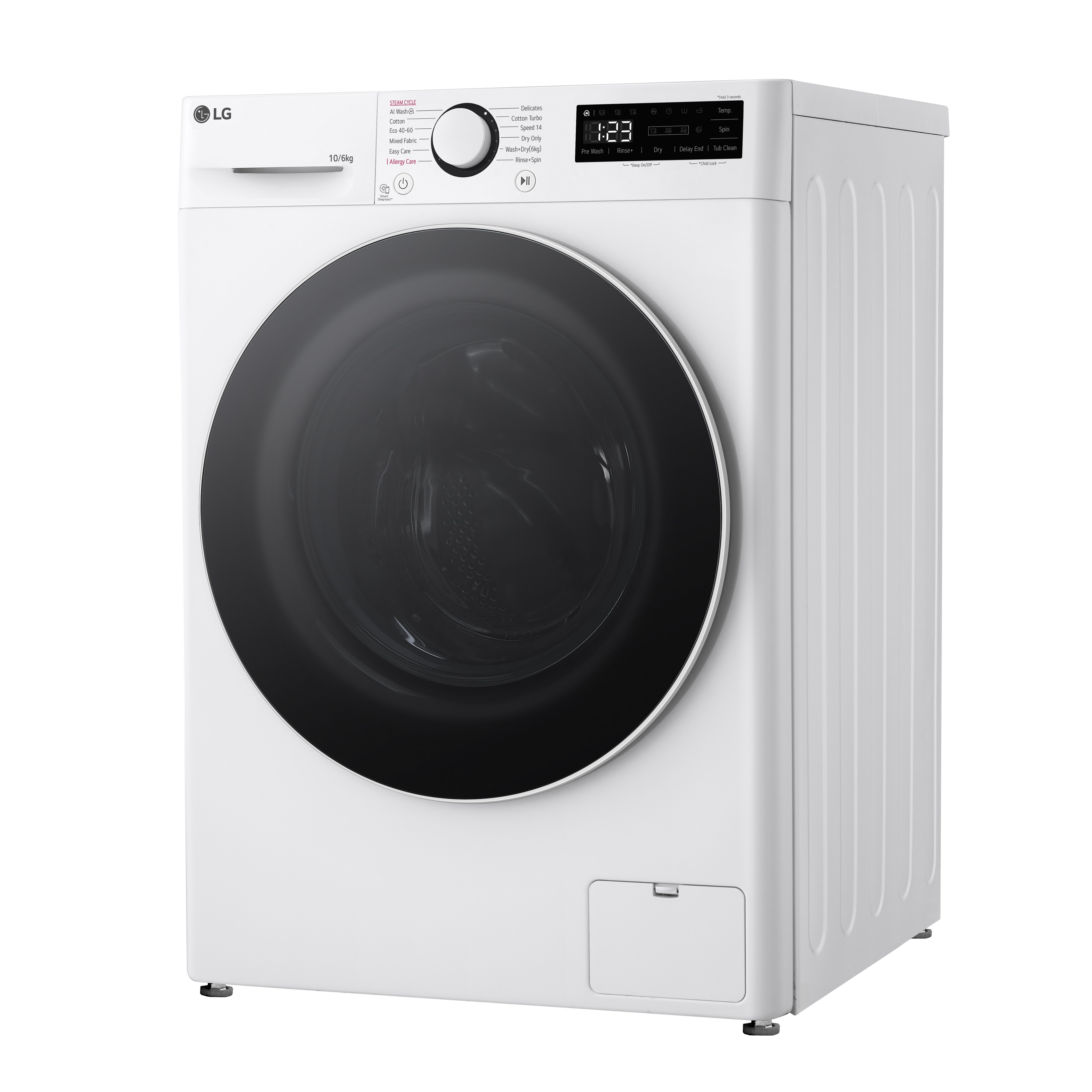 LG Series 4 FWY606WWLN1 AI Direct Drive - 10kg Wash 6kg Dry 1400rpm Washer Dryer - White
