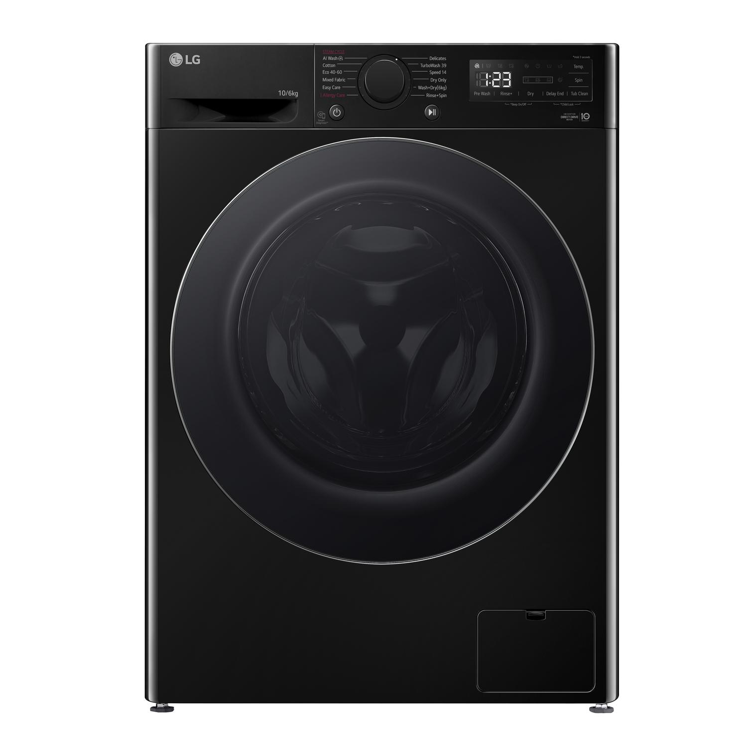LG FWY706NCTN1 10kg/6kg 1400 Spin Washer Dryer - Onyx Black