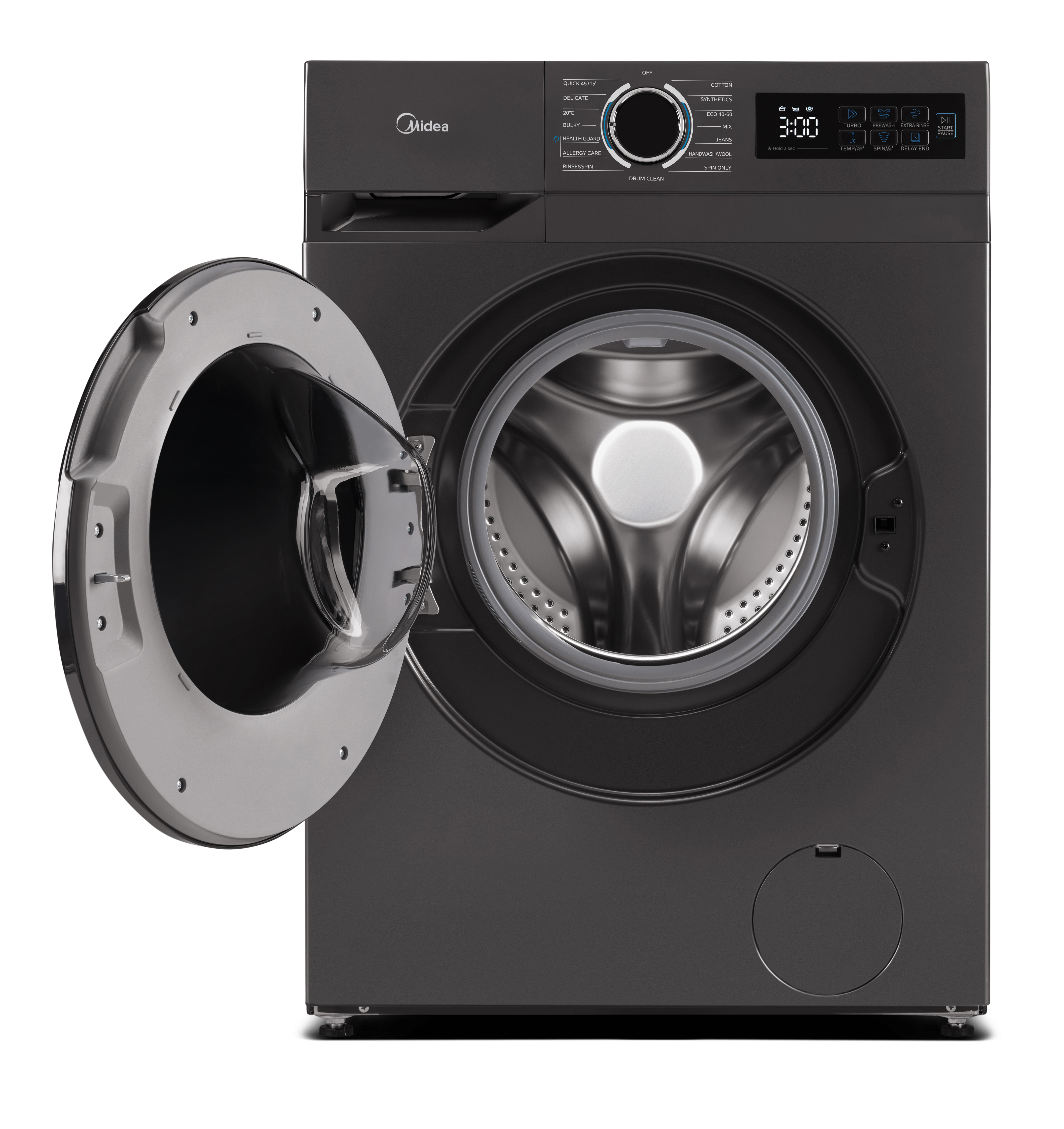 Midea MF110W100BA10TU 10kg 1400 Spin Washing Machine - Graphite