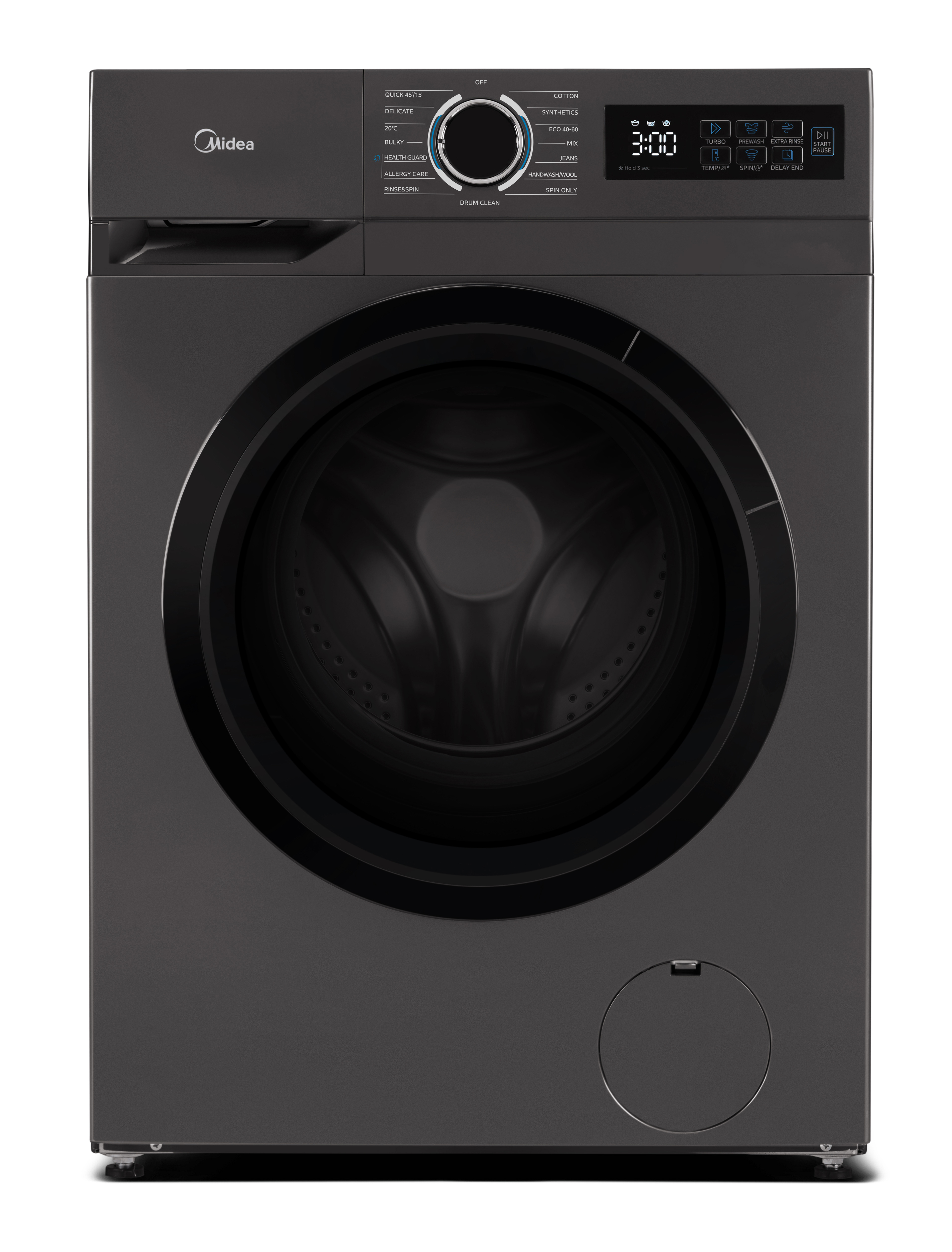 Midea MF110W80BA10TUK 8kg 1400 Spin Washing Machine - Graphite