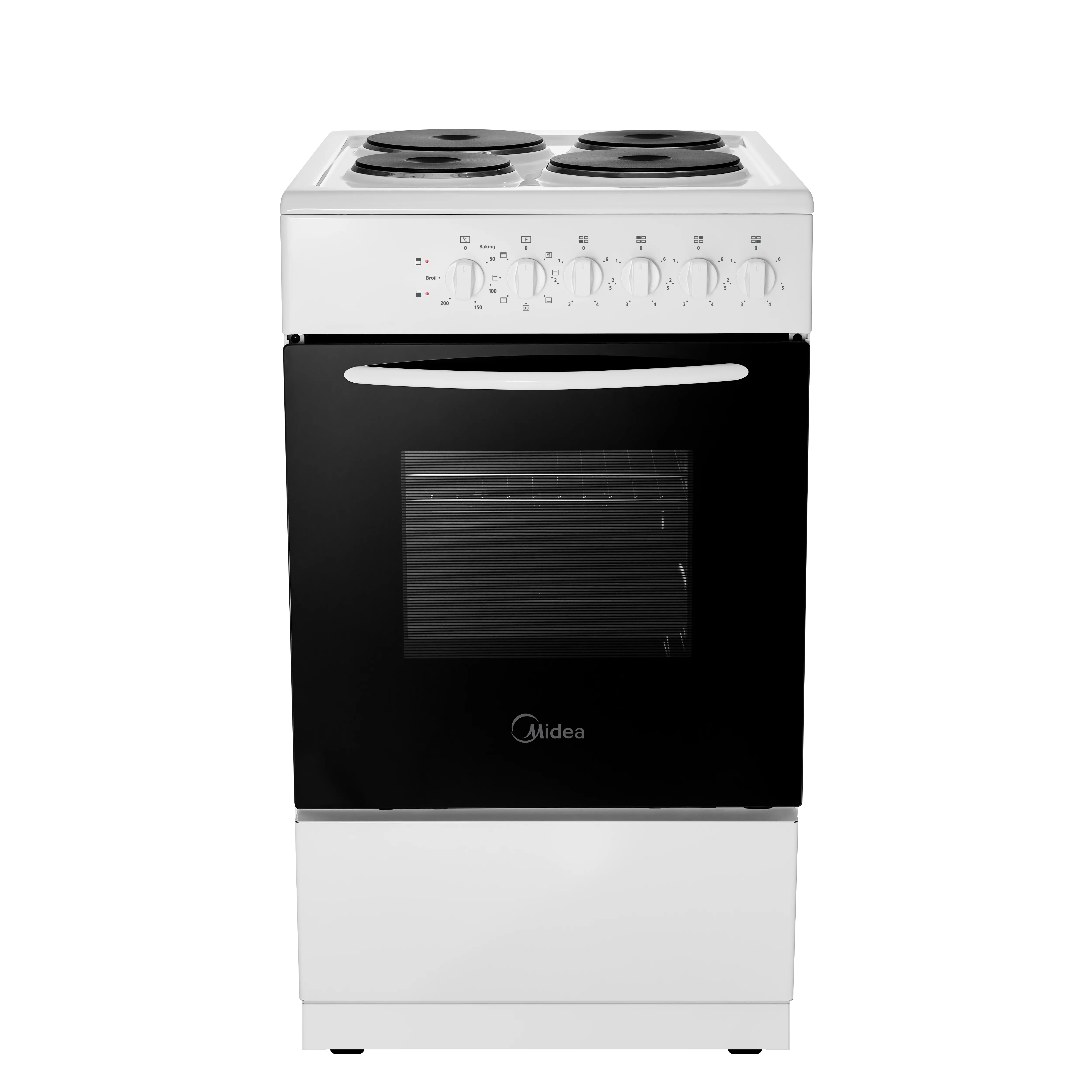 Midea MFO20DME4H109-WH 50cm Single Oven Electric Cooker with Solid Plate Hob - White