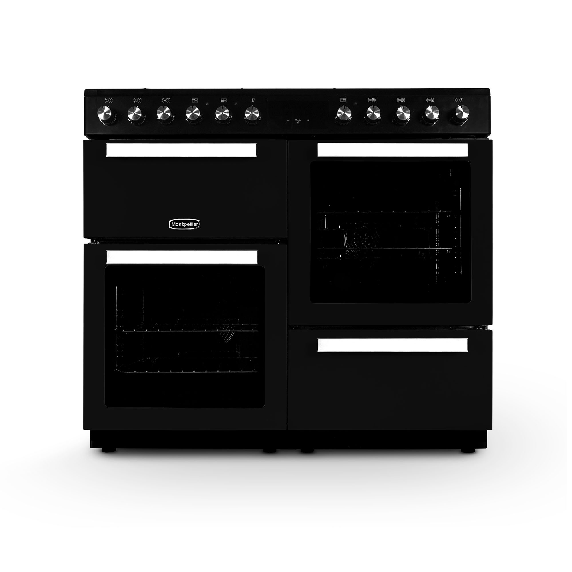 Montpellier MDFRC100K 7 Burner 100cm Dual Fuel Range Cooker - Black