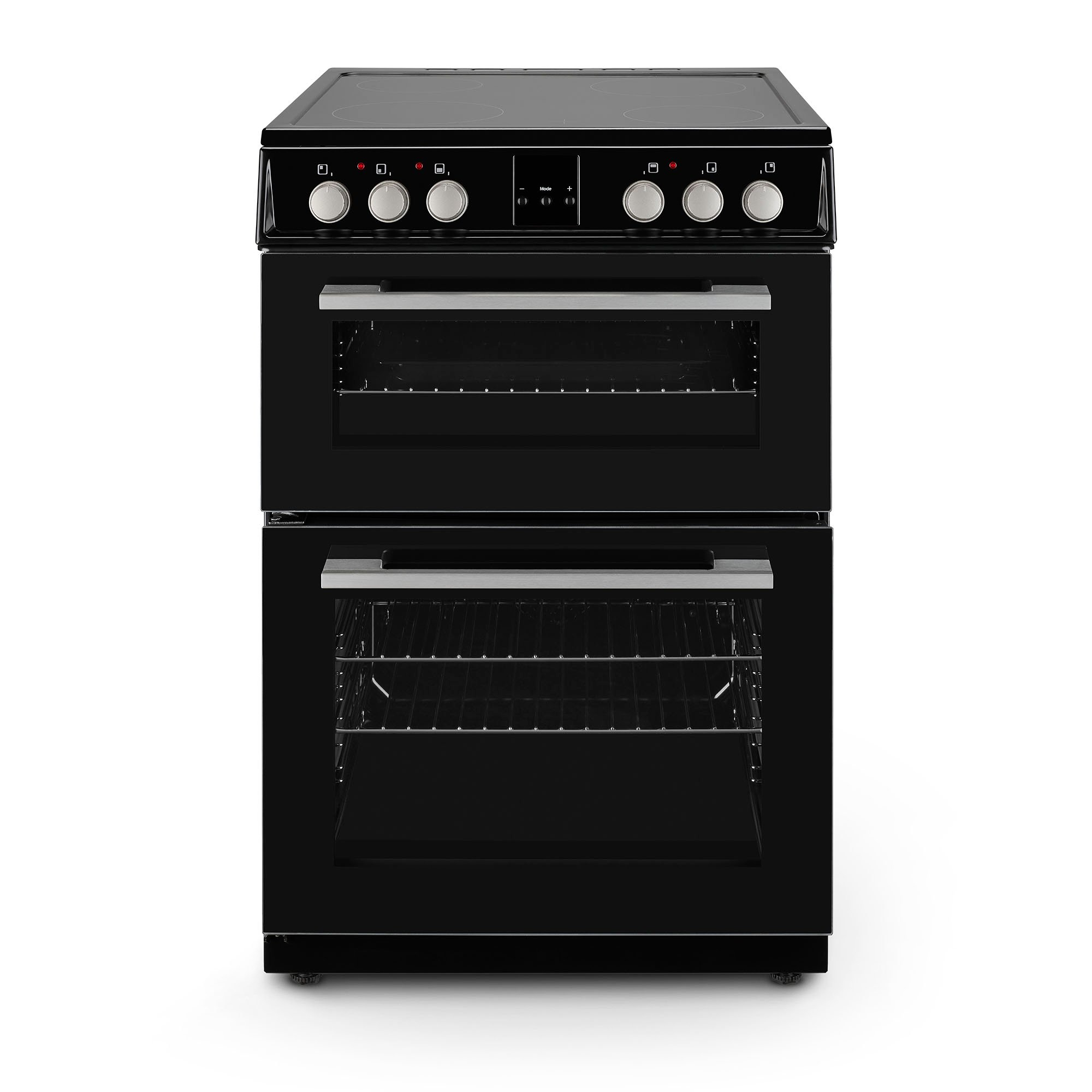 Montpellier MDOC60FK 60cm Double Oven Electric Cooker with Ceramic Hob - Black