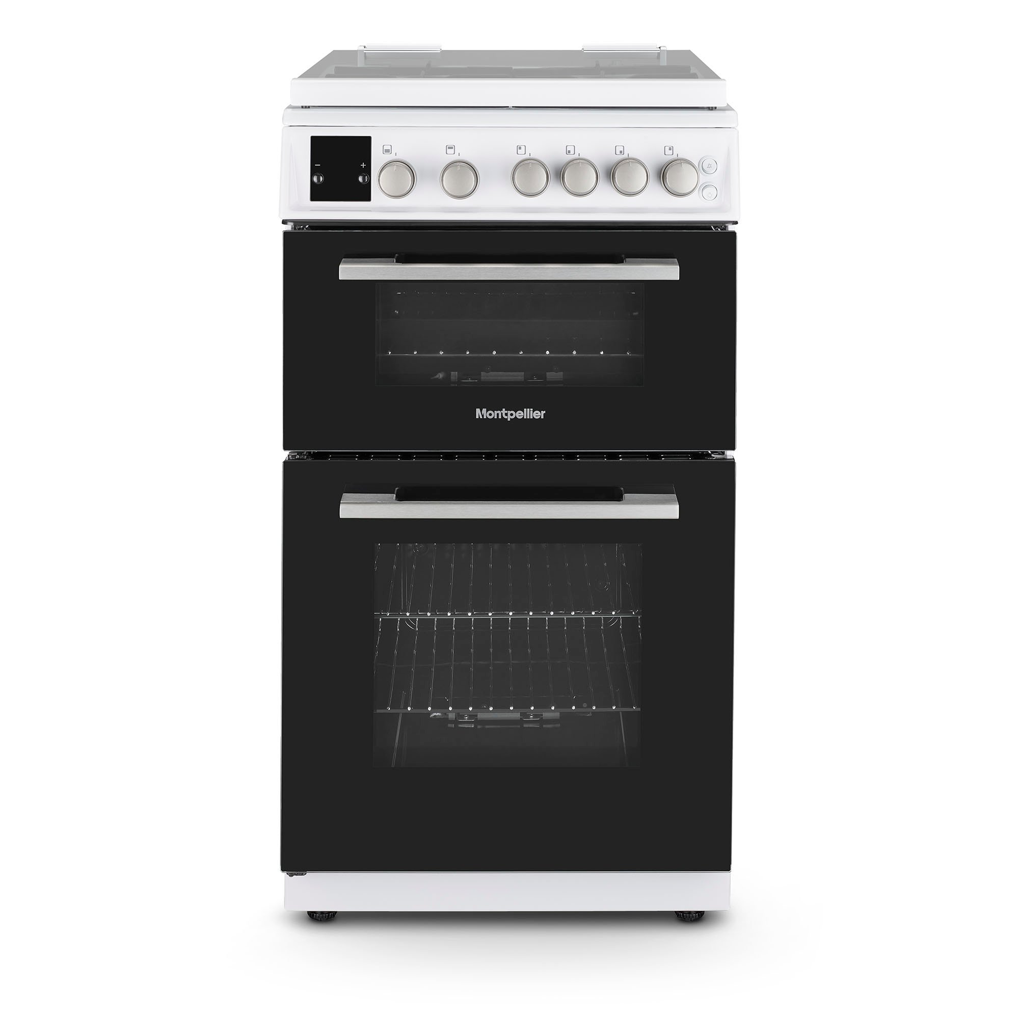 Montpellier MDOG50LW 50cm Double Oven Gas Cooker with Gas Hob - White