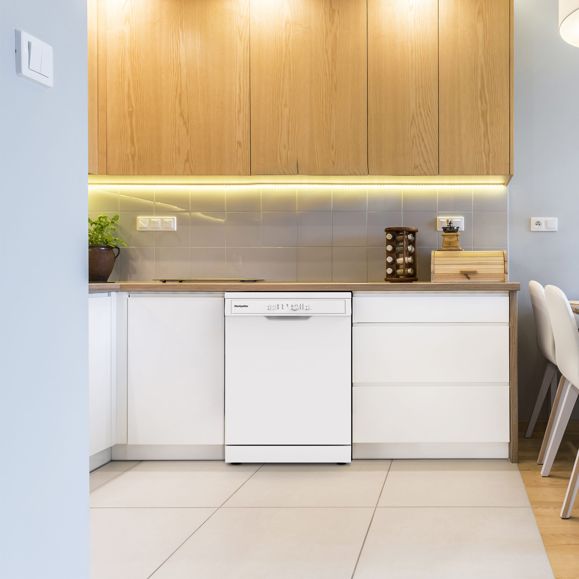 Montpellier MDWD1354W Dishwasher - White - 13 Place Settings