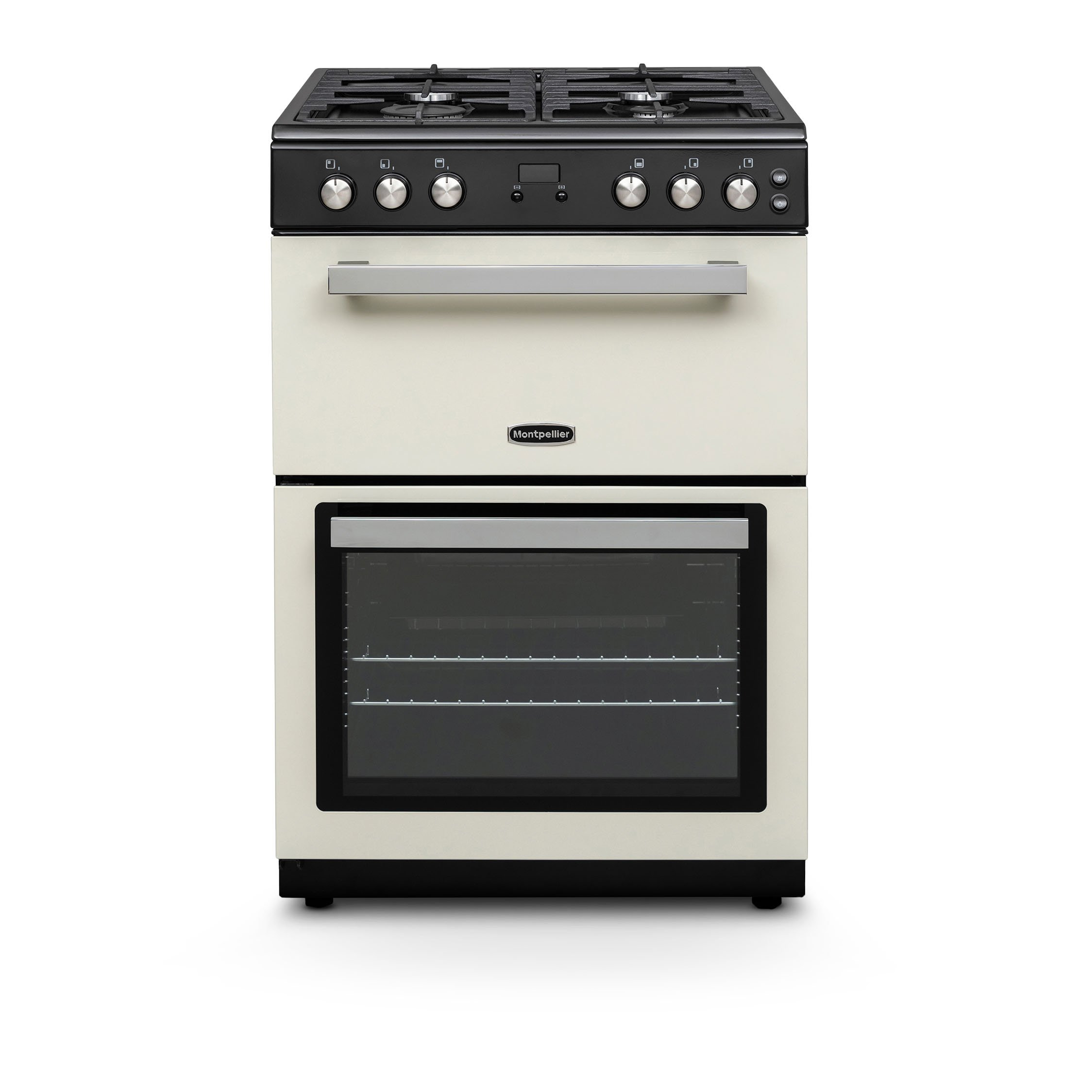 Montpellier MMRG60C 60cm Gas Rangecooker with Double Oven and Gas Hob - Cream