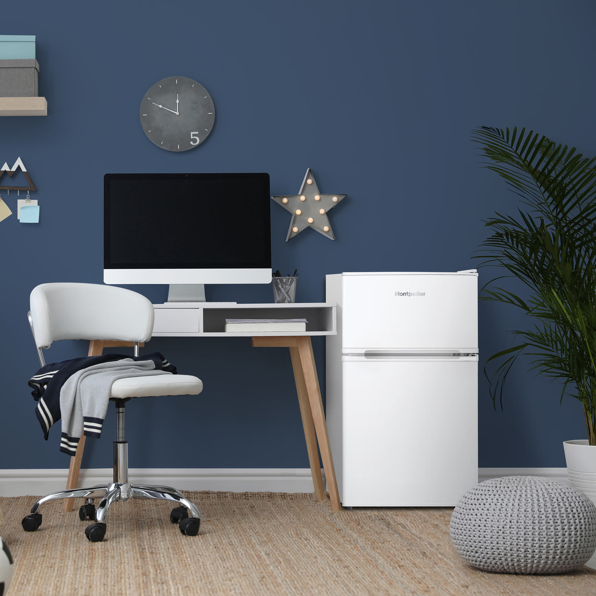 Montpellier MS2035EW 47cm Low Frost Undercounter Fridge Freezer - White