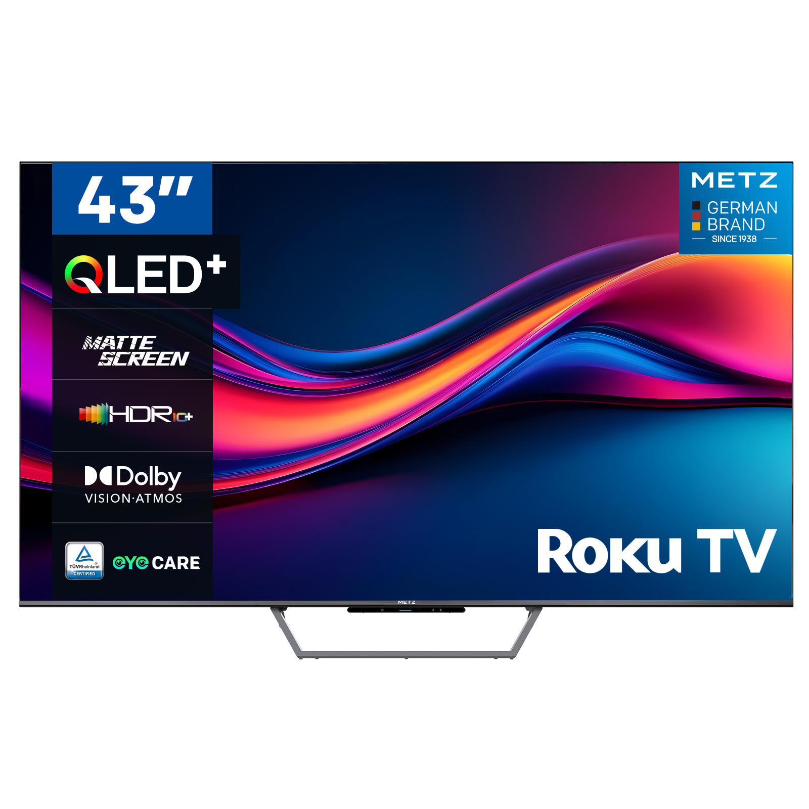 Metz 43MQF7500ZUK 43" 4K QLED Roku TV - Black