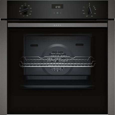 NEFF B3ACE4HG0B Slide & Hide 59.4cm Built In Electric Single Oven - Black with Graphite Trim