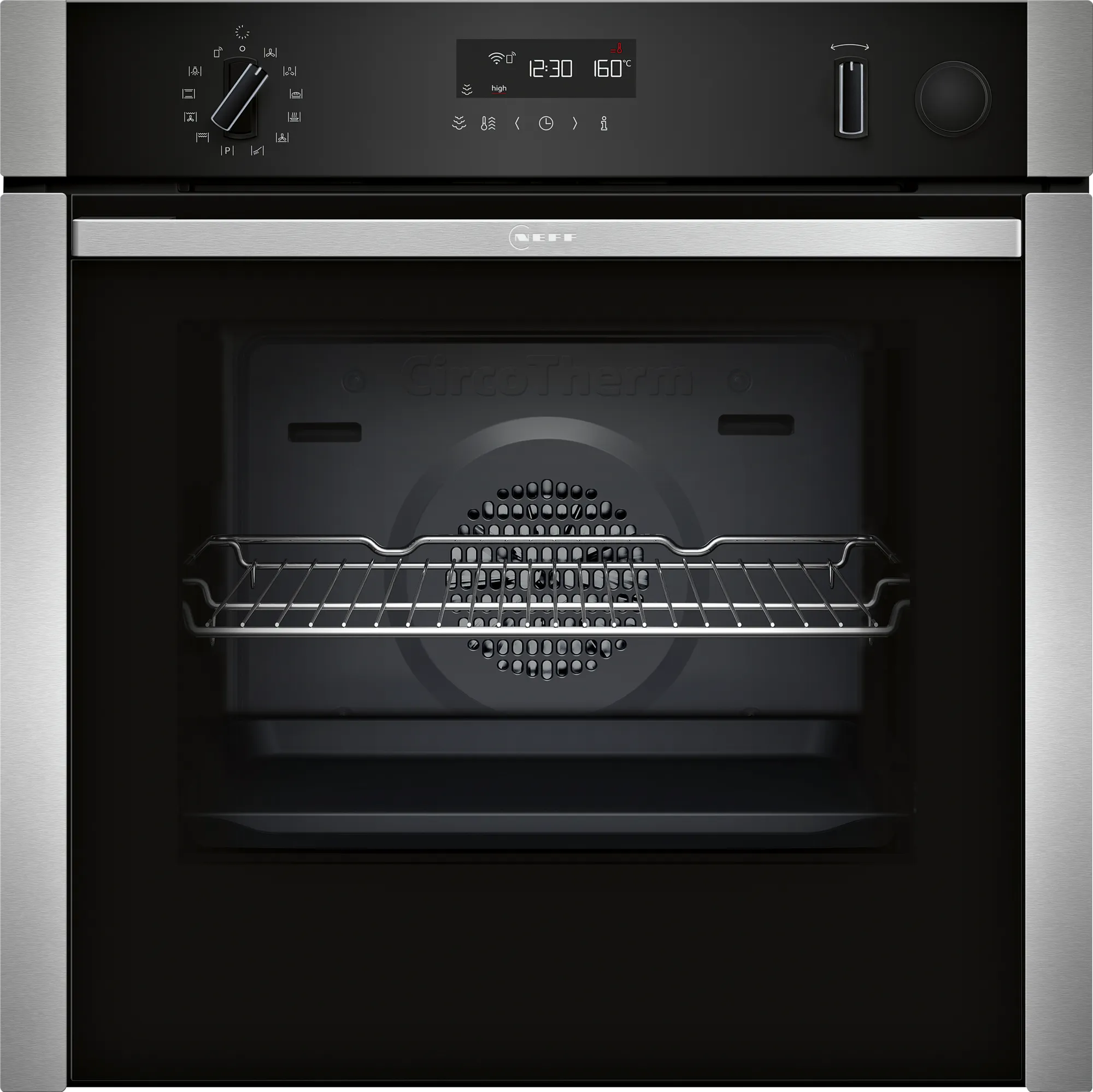 Neff B3AVH4HH0B 59.4cm Built In Electric Oven with Steam Function - Stainless Steel