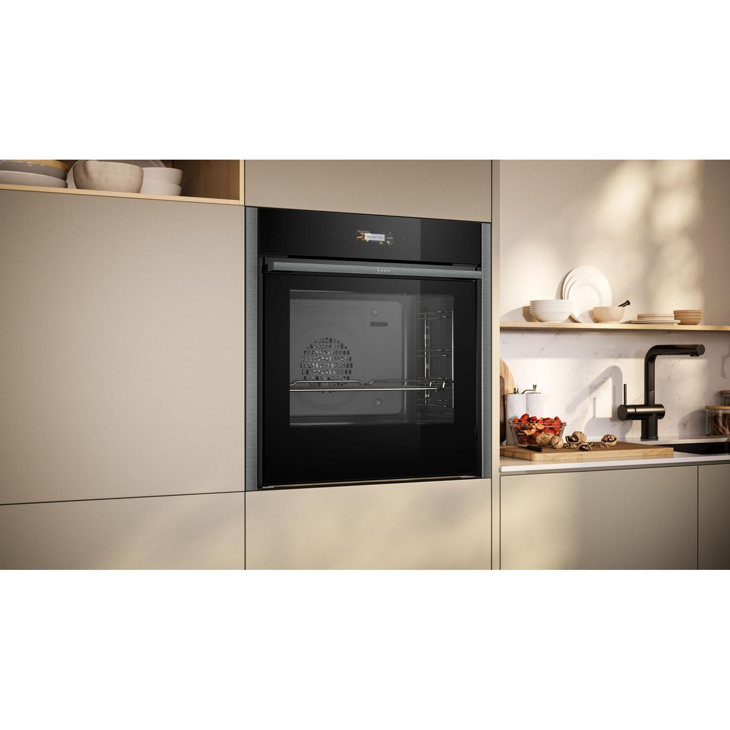 Neff B54CR31G0B Slide & Hide 59.6cm Built In Electric Single Oven - Graphite Grey