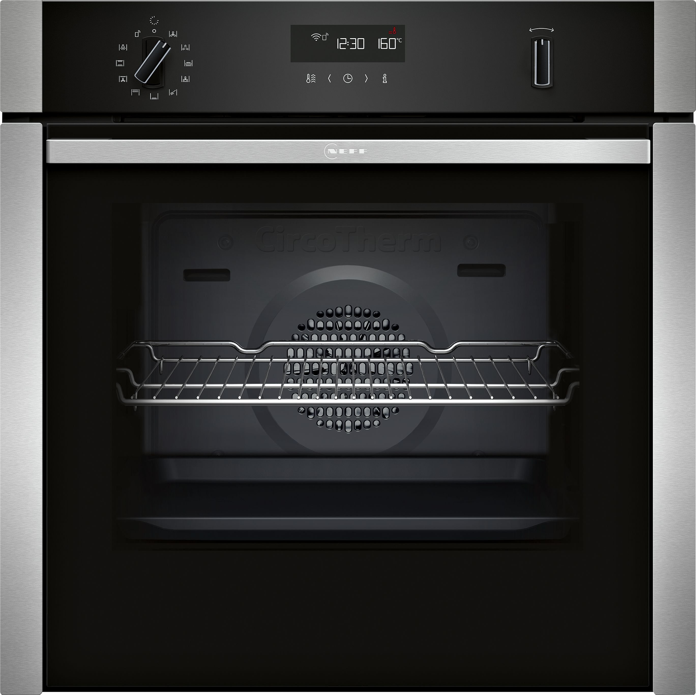 NEFF B6ACH7HH0B Slide &amp; Hide 59.4cm Built In Electric Single Oven - Stainless Steel