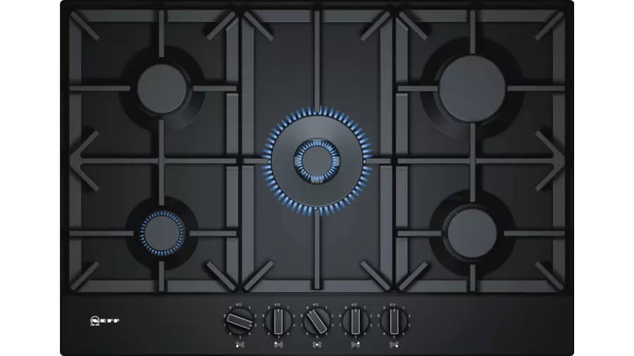 NEFF T27DS59S0 N70 75cm Black Enamel Gas Hob