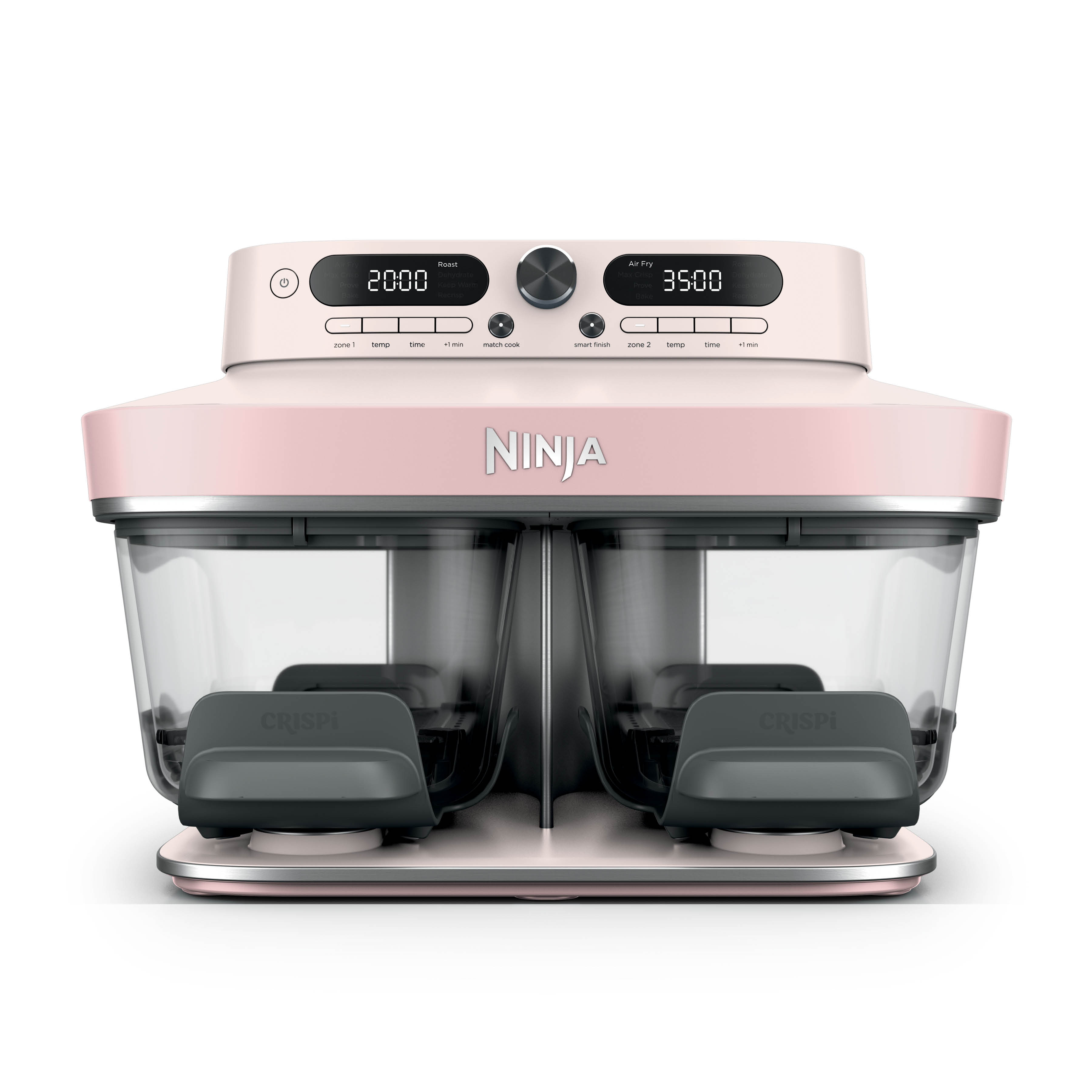Ninja DD102UKPK1 Dual Zone 8-in-1 Function Glass Air Fryer - Rose Quartz