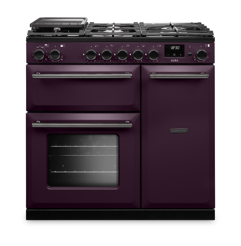 Rangemaster Aura AURA90DFPPLM/YX1 90cm Dual Fuel Plum - Onyx