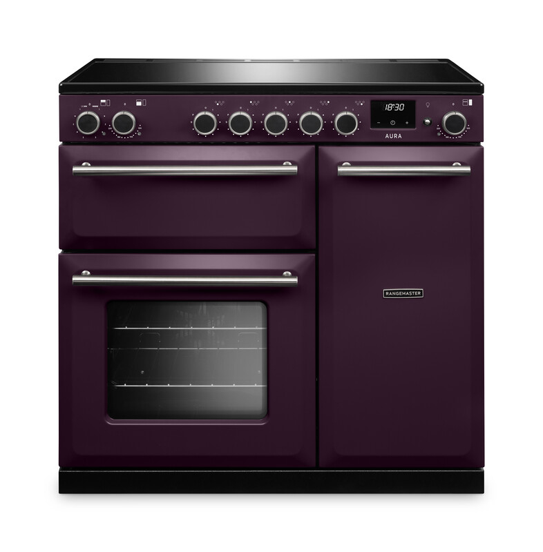 Rangemaster Aura AURA90EIPPLM/BN1 90cm Induction Plum - Brushed Nickel