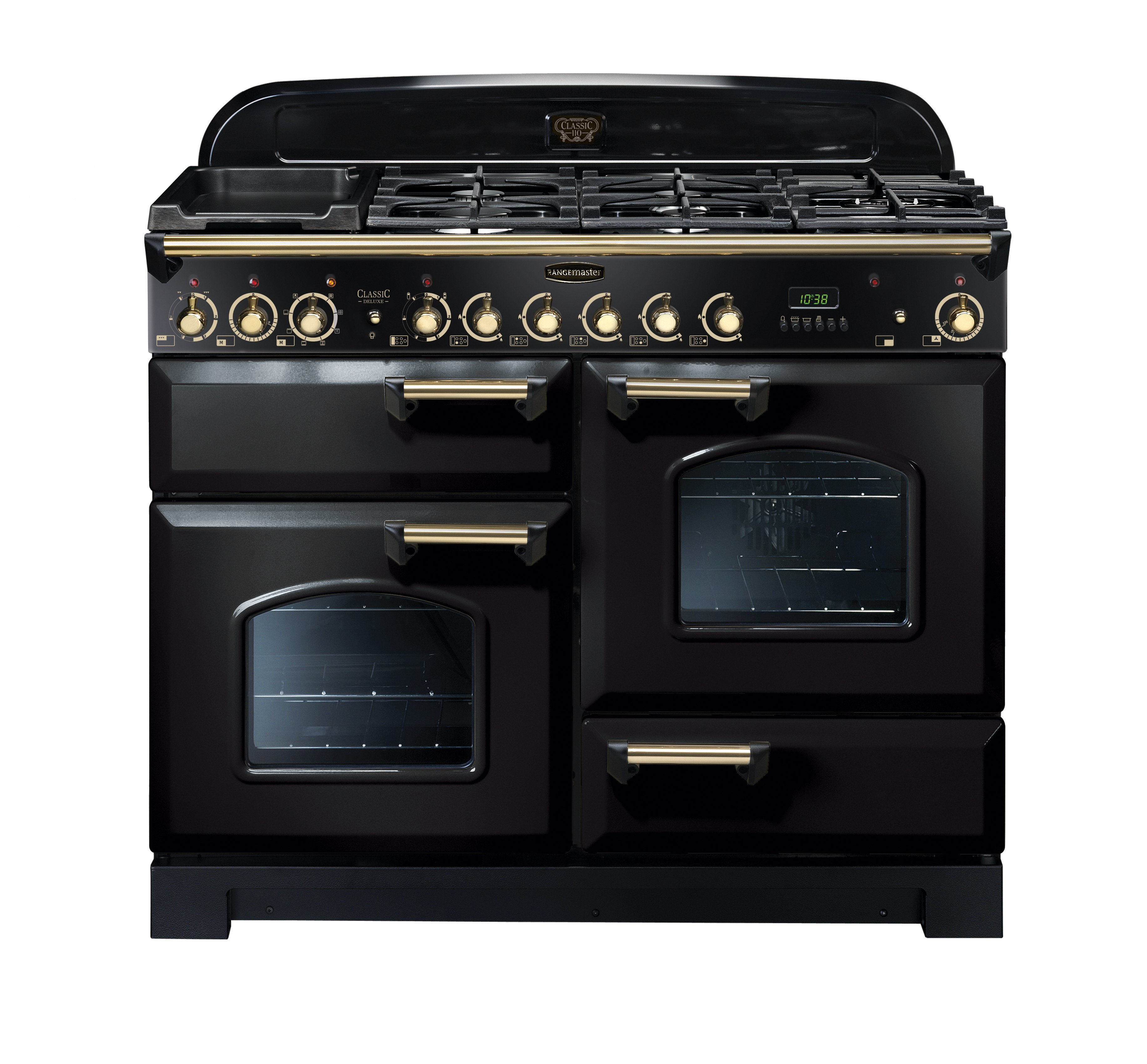 Rangemaster CDL110DFFBL Classic Deluxe Dual Fuel Range Cooker - Black