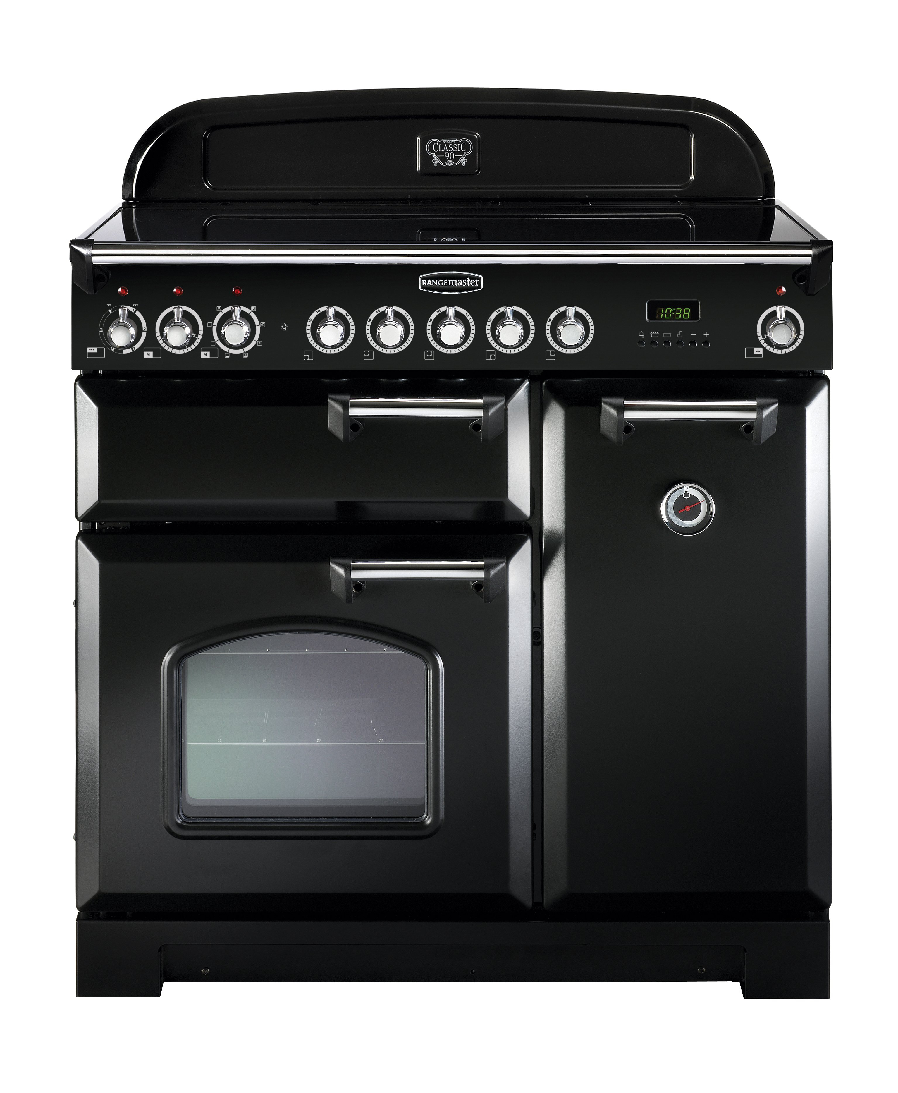 Rangemaster CDL90EIBL/C 90cm Electric Rangecooker with Double Oven and Induction Hob - Black