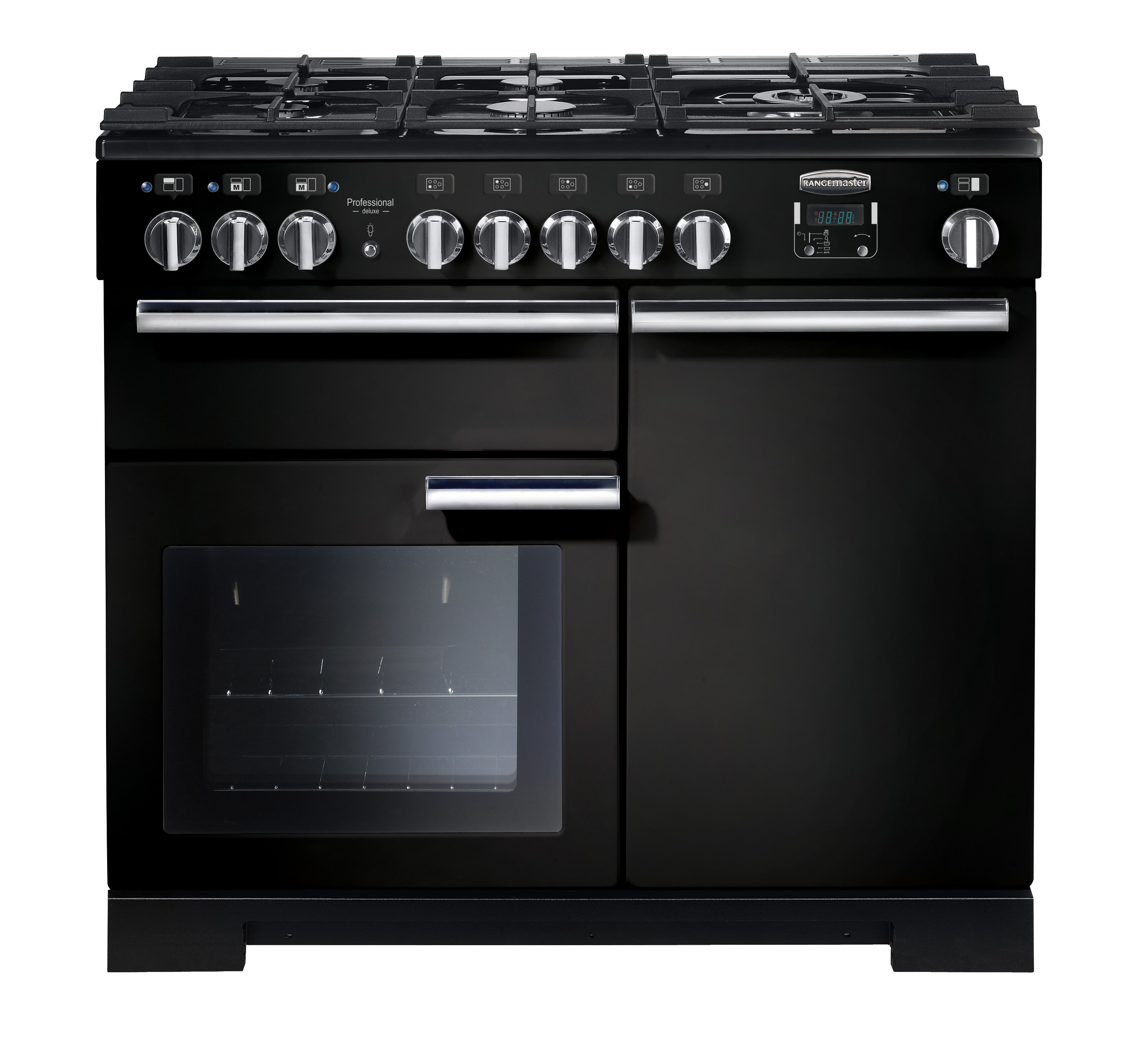 Rangemaster PDL100DFFGB Professional Deluxe Dual Fuel Range Cooker - Black
