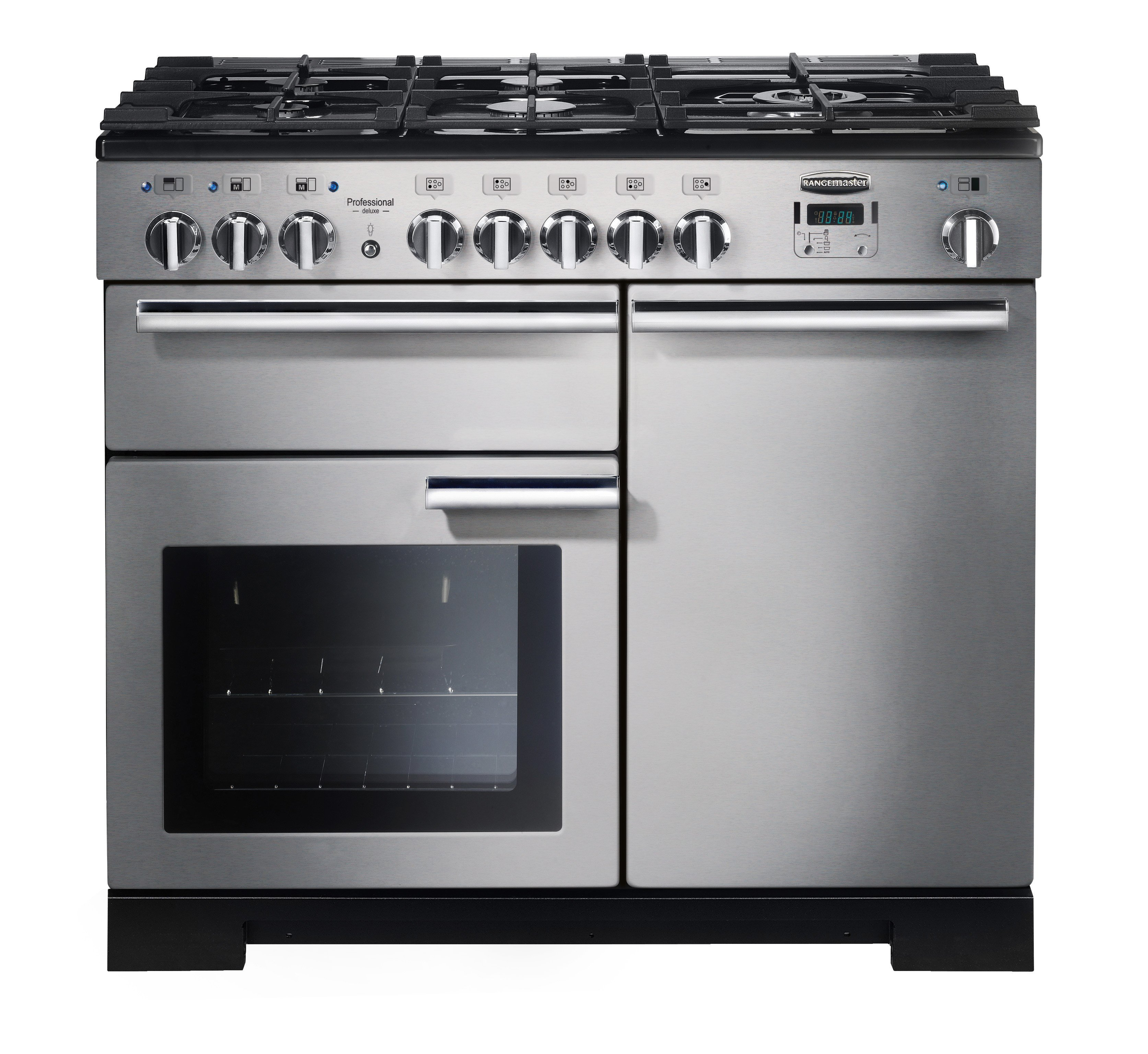 Rangemaster PDL100DFFSS Professional Deluxe Dual Fuel Range Cooker - Stainless Steel