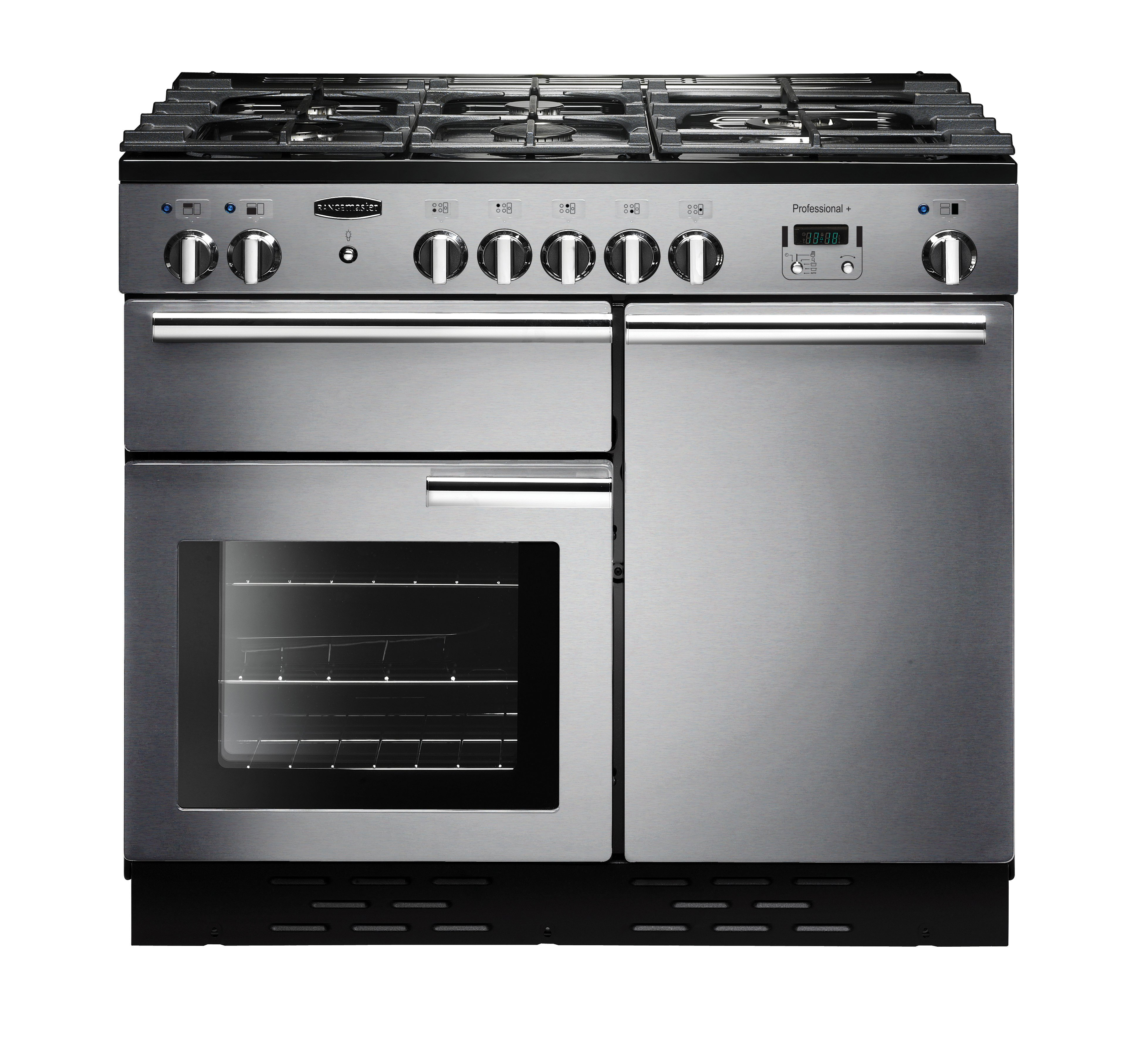Rangemaster PROP100DFFSS/C 99.4cm Dual Fuel Rangecooker with Double Oven and Gas Hob - Stainless Steel