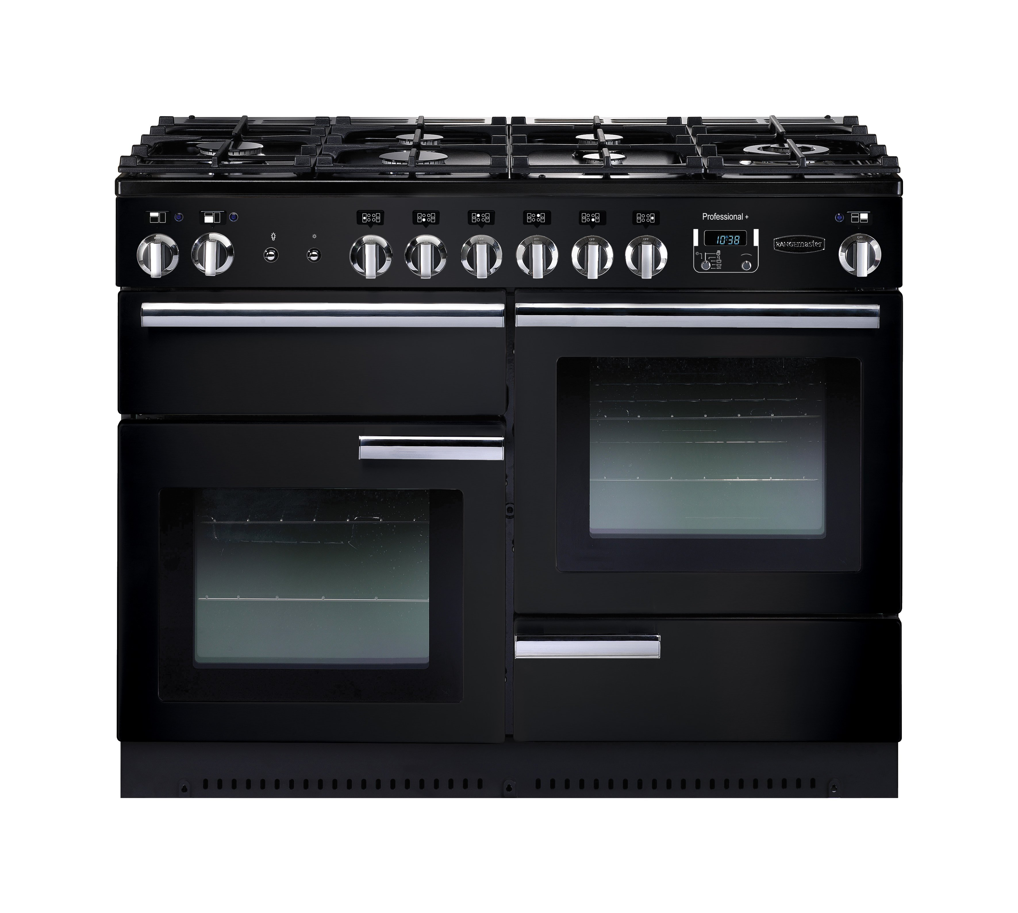 Rangemaster PROP110DFFGB/C 109.2cm Dual Fuel Rangecooker with Double Oven and Gas Hob - Black