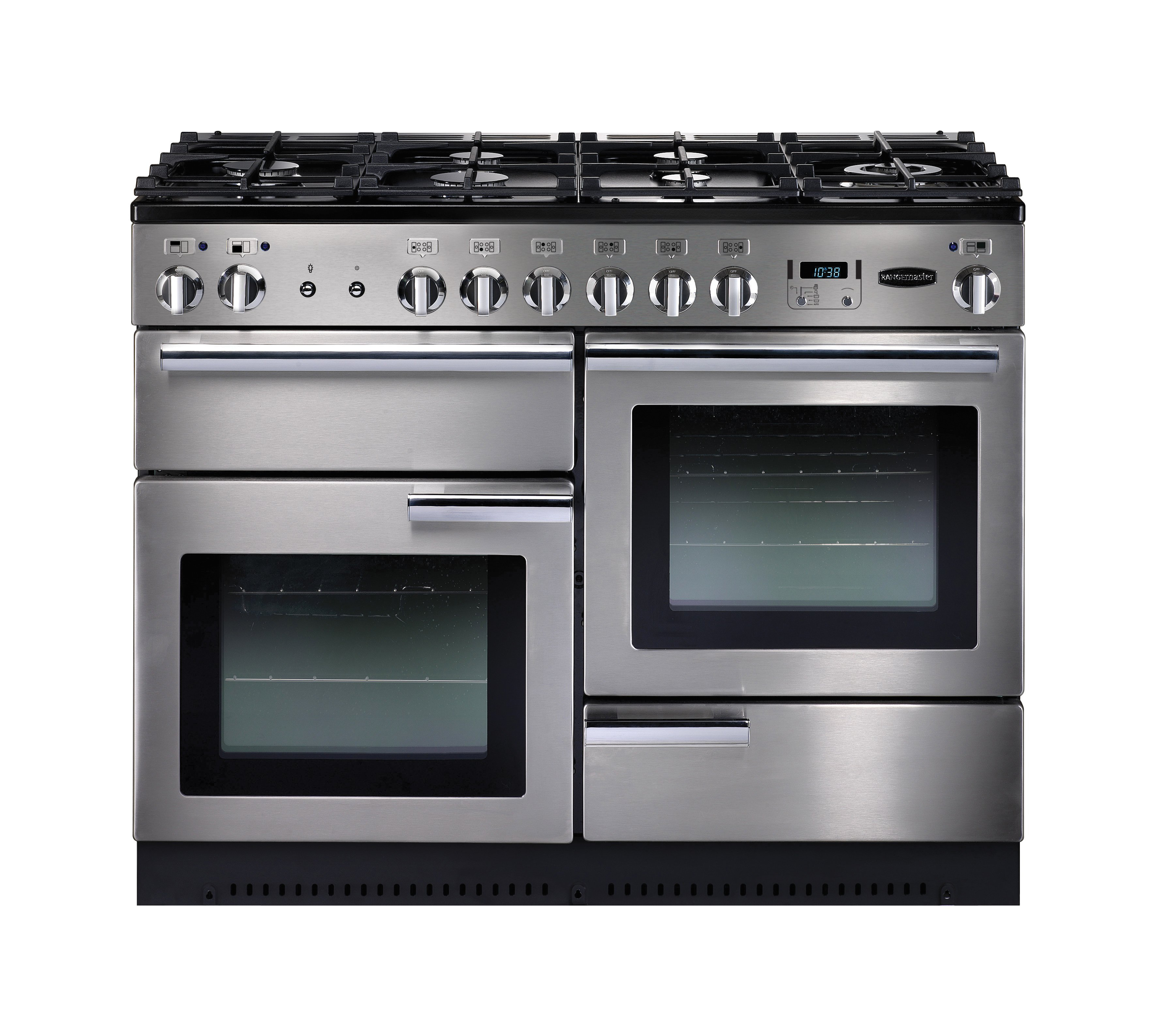 Rangemaster PROP110DFFSS/C 109.2cm Dual Fuel Rangecooker with Double Oven and Gas Hob - Stainless Steel