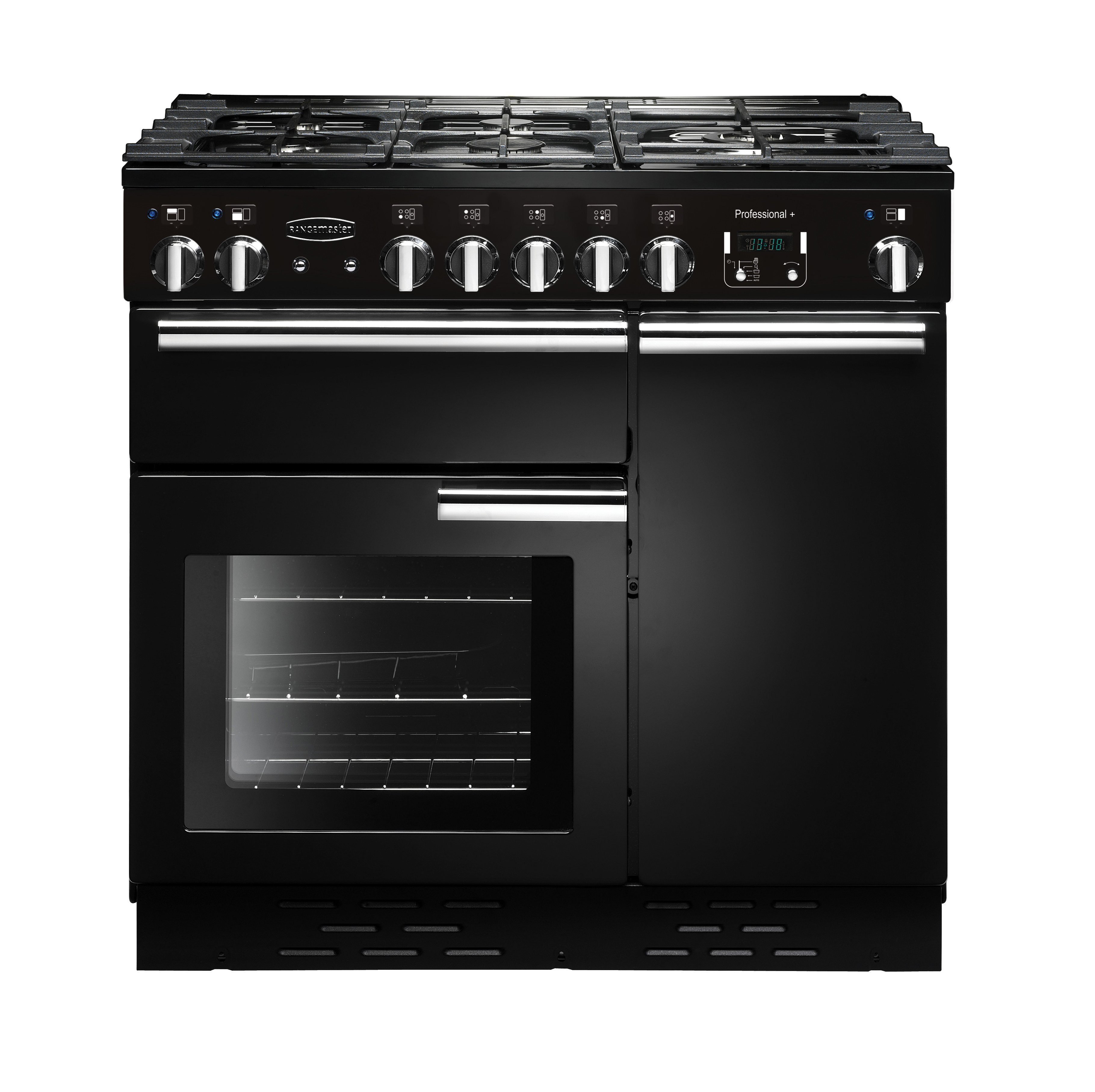 Rangemaster PROP90DFFGB/C 90cm Dual Fuel Rangecooker with Double Oven and Gas Hob - Black
