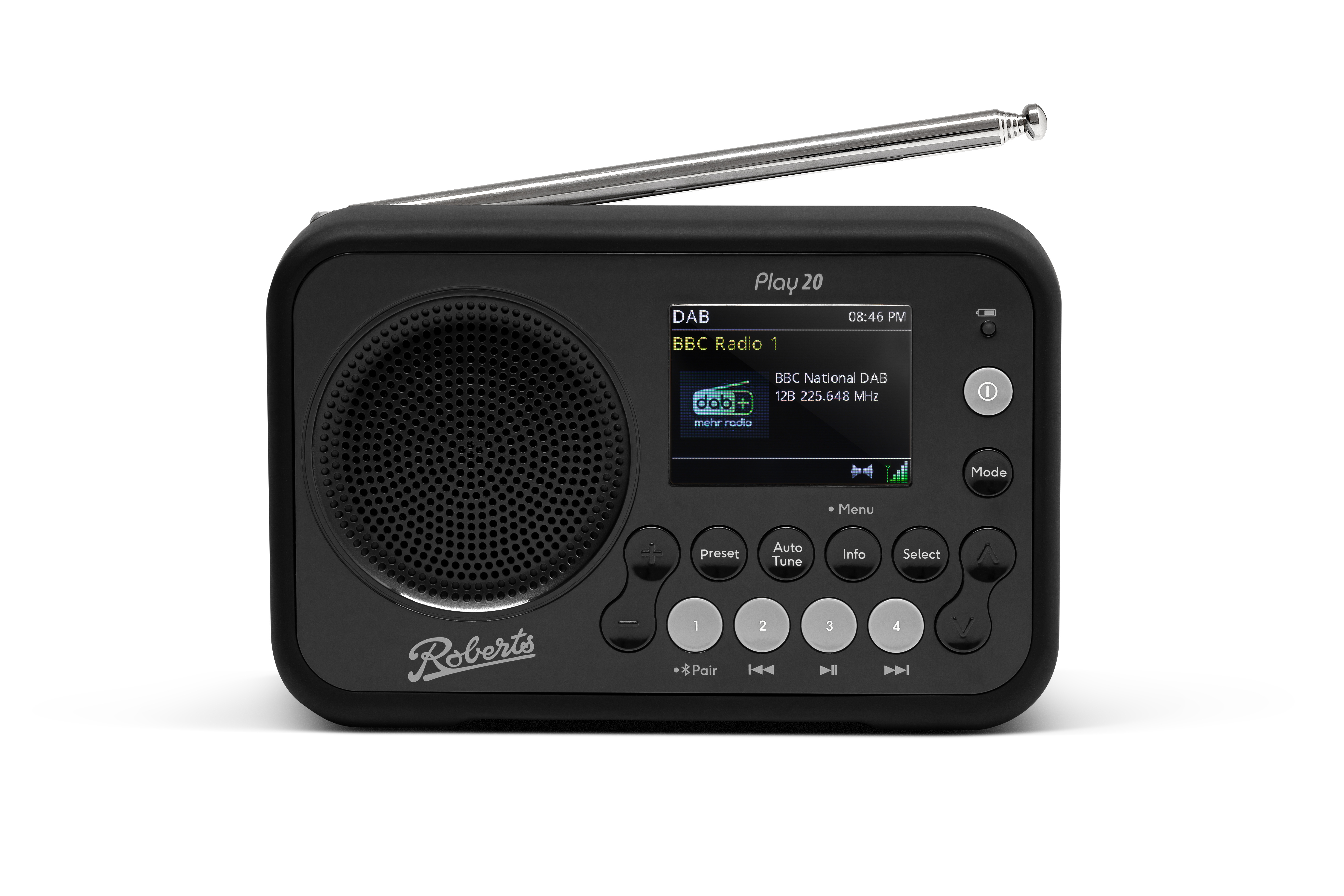 Roberts Radio PLAY20BK DAB+/DAB/FM RDS Radio - Black