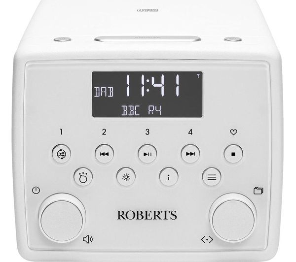 Roberts Radio Sound 49 DAB+/FM Alarm Clock Radio with Bluetooth & CD - White