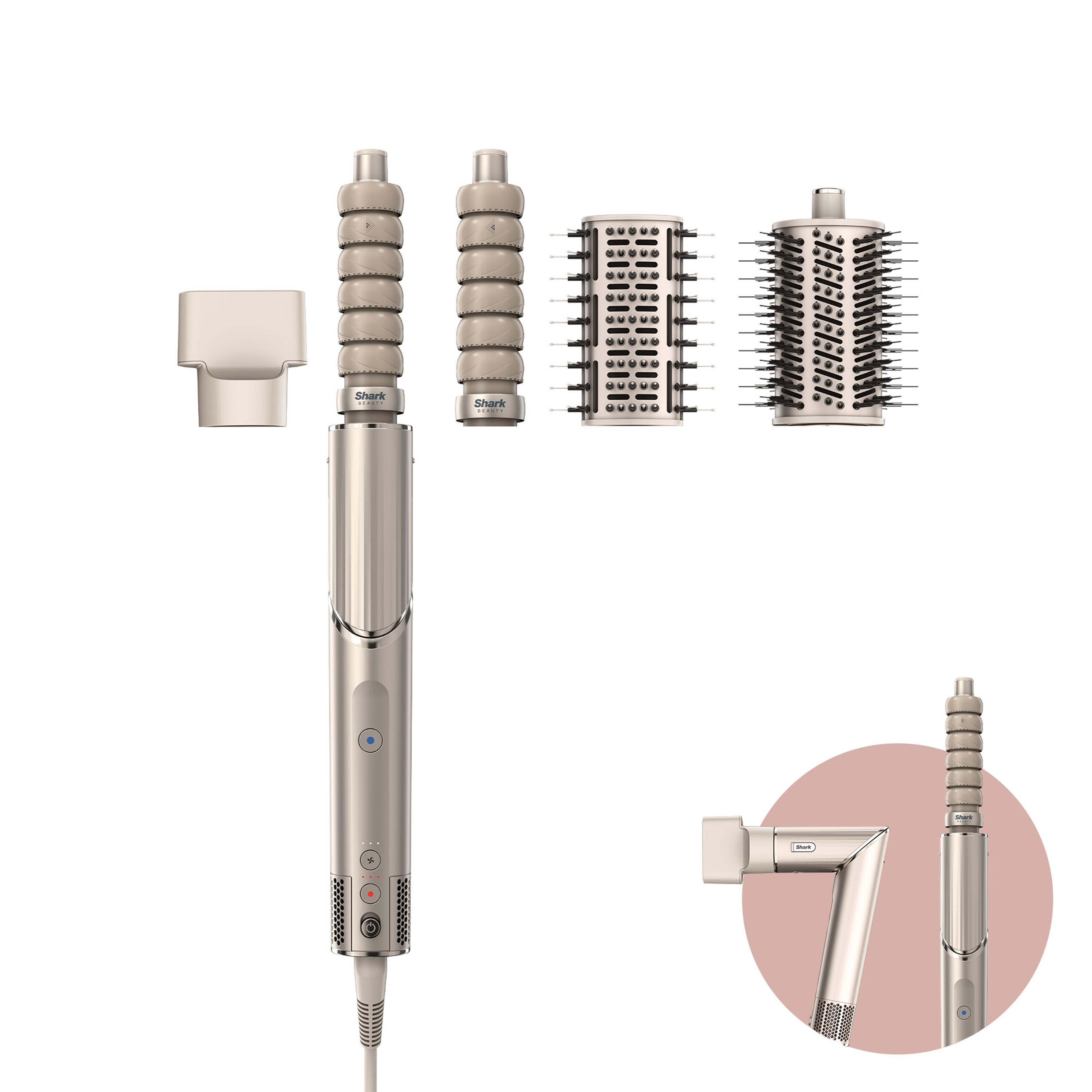 Shark HD436SLUK FlexStyle Air Styler & Hair Dryer for Straight & Wavy Hair - 4 Attachments - Stone 