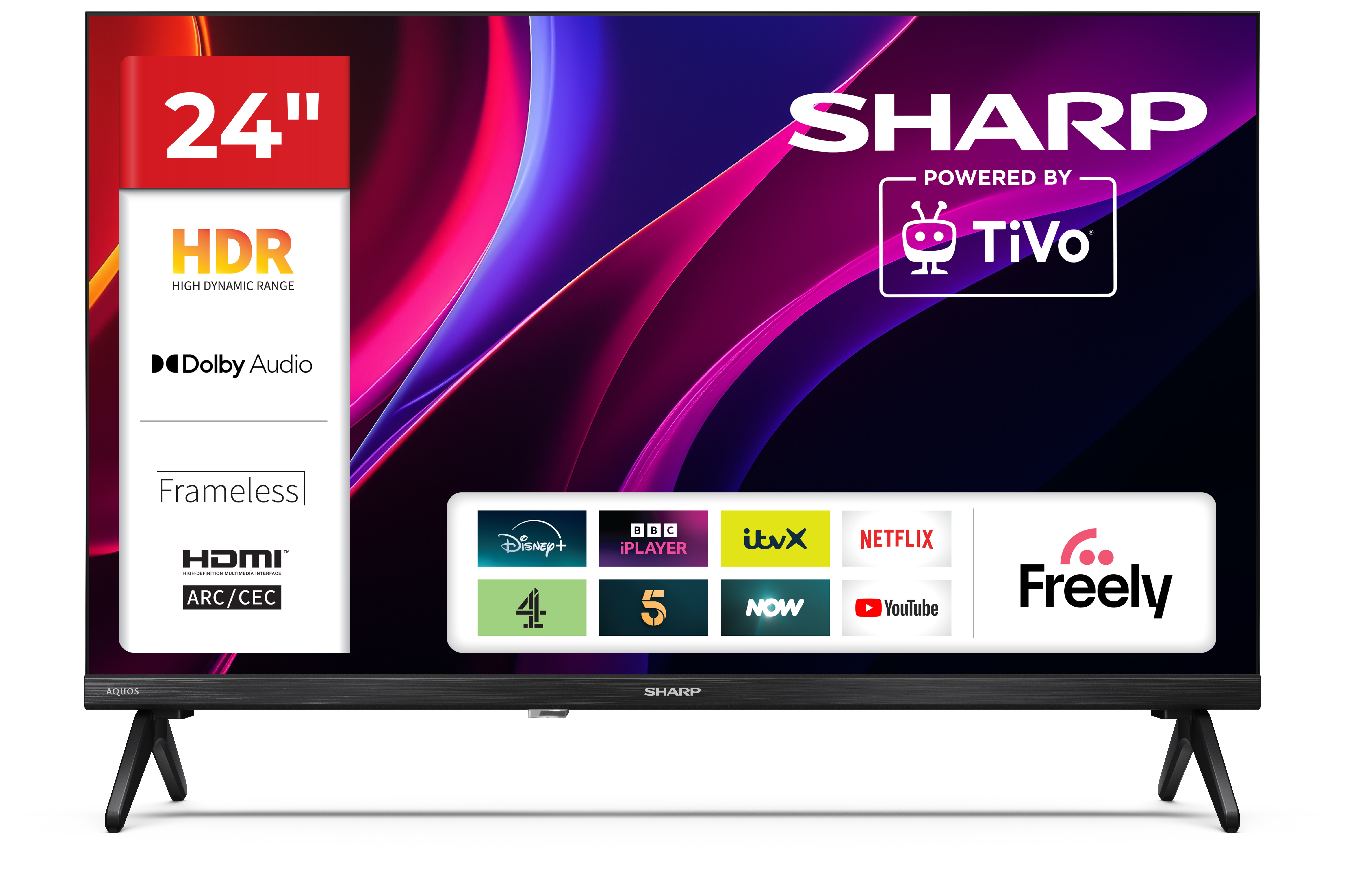 Sharp 1T-C24HE2245KB HDR TV - Black