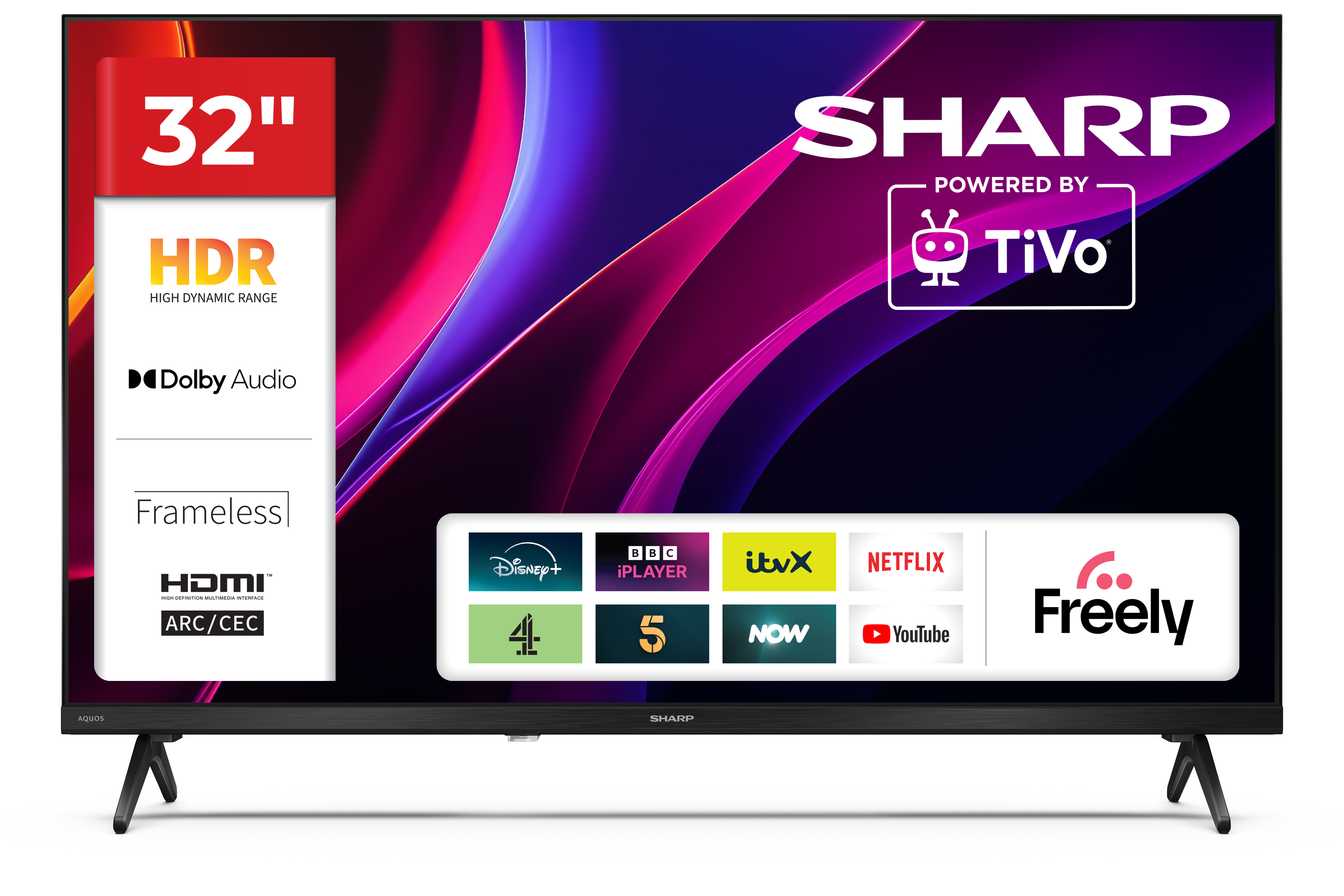 Sharp 1T-C32HE2245KB HDR TV - Black