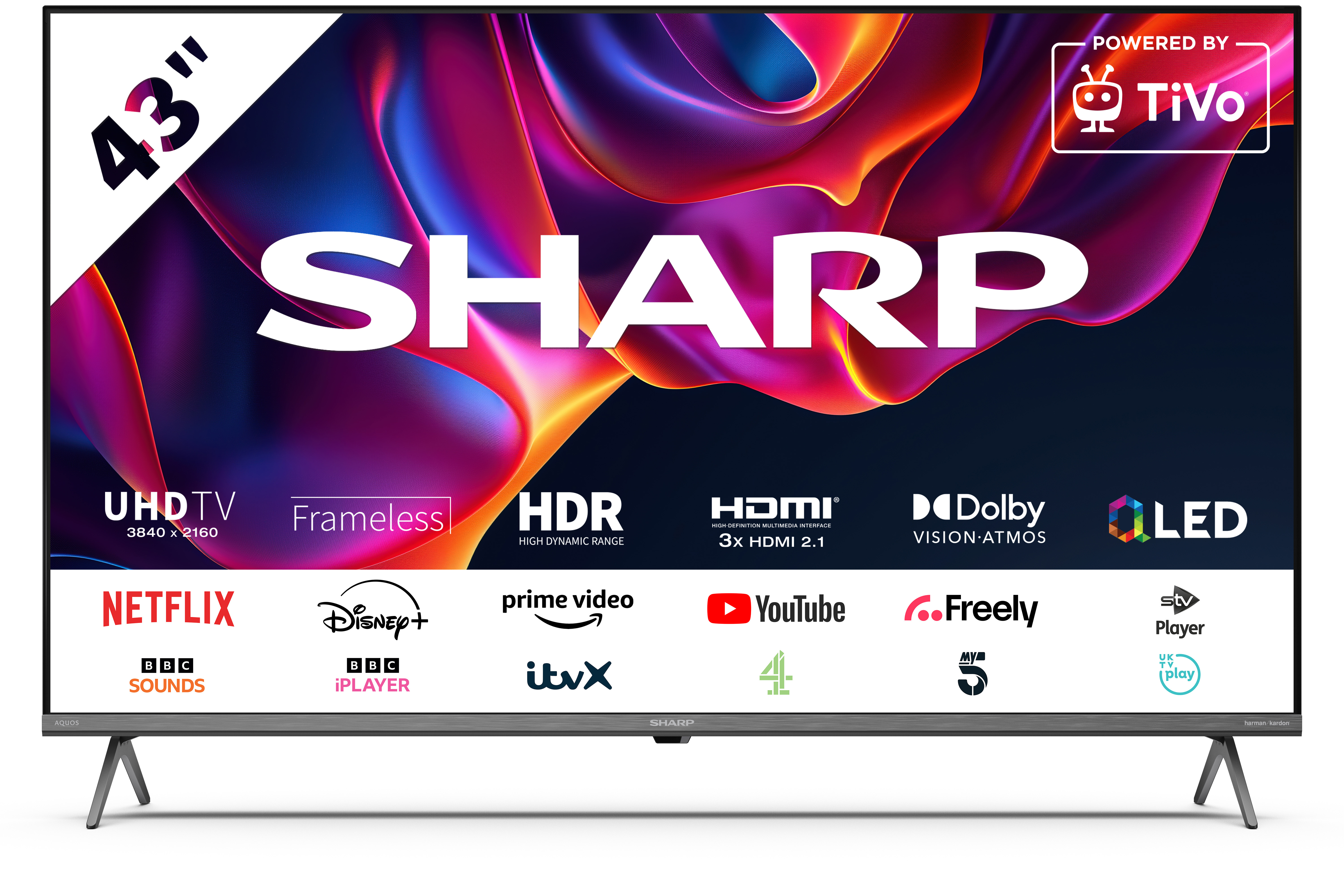 Sharp 4T-C43GM6245KS 43" 4K UHD Quantum Dot Frameless Smart TiVo TV