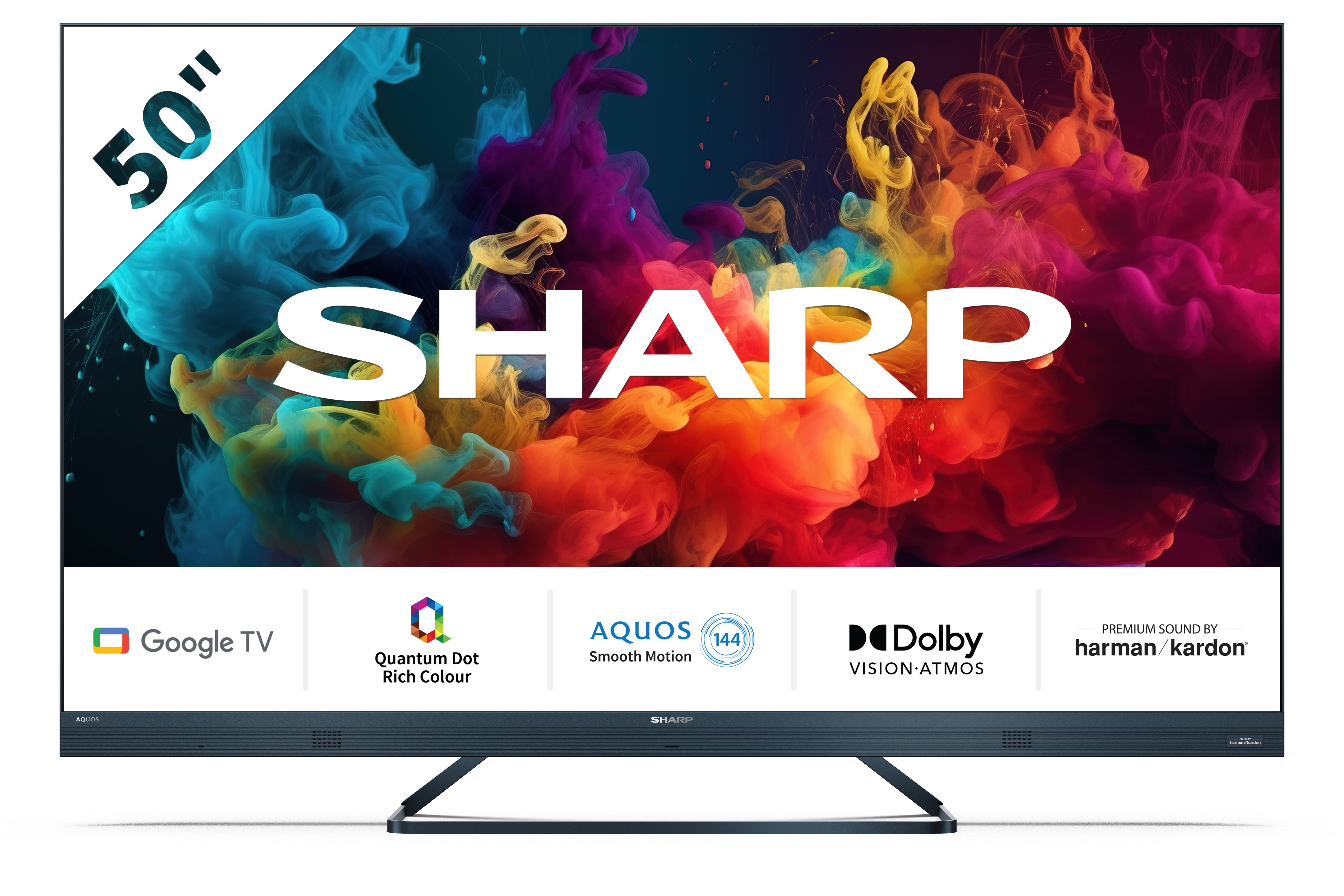 Sharp 4T-C50FQ5KM2KG 50" 4K UHD Quantum Dot Frameless Smart Google TV