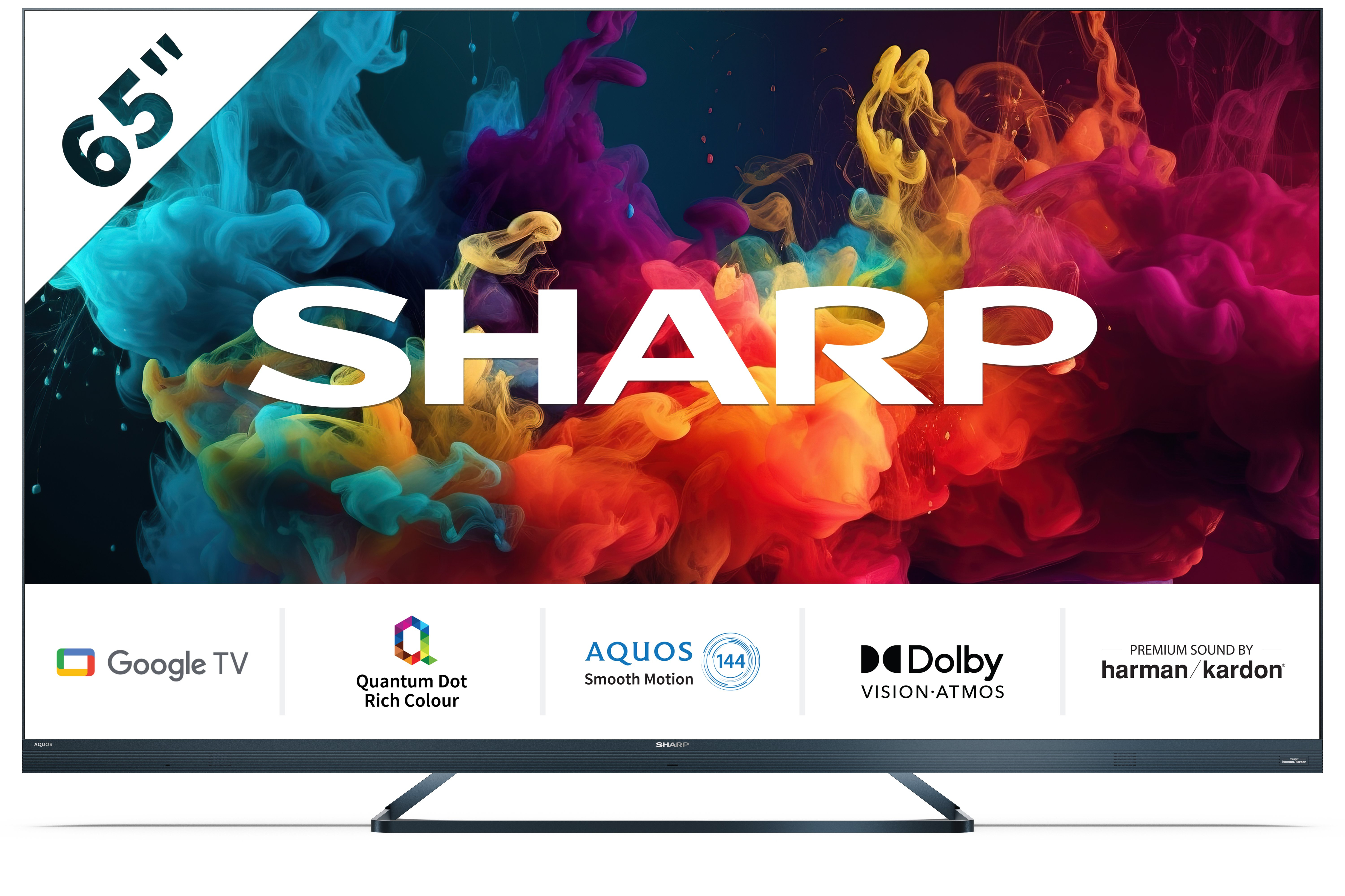 Sharp 4T-C65FQ5KM2KG 65" 4K UHD Quantum Dot Frameless Smart Google TV