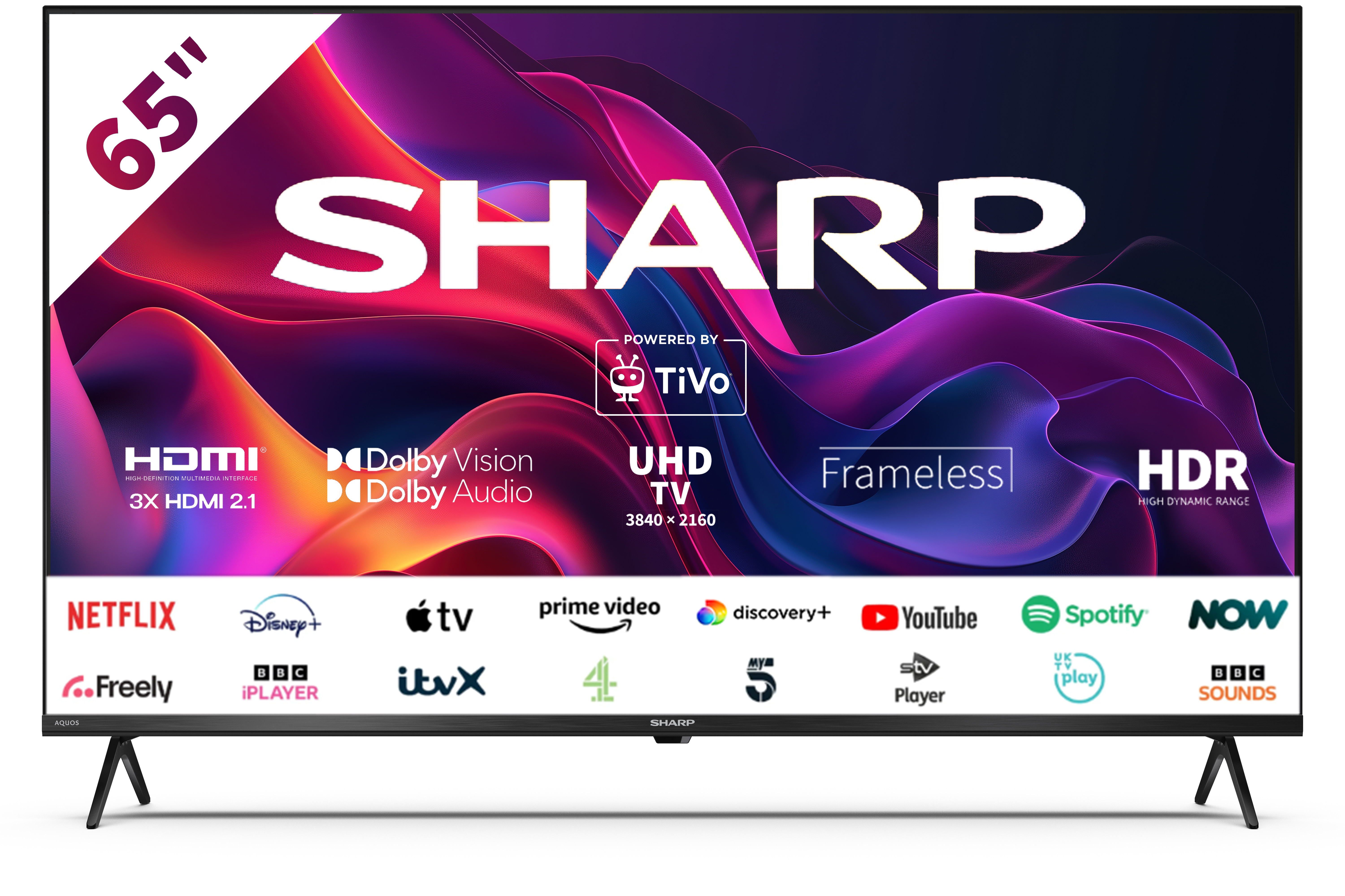 Sharp 4T-C65GK4245KB 65" 4K UHD Frameless Smart TiVo TV