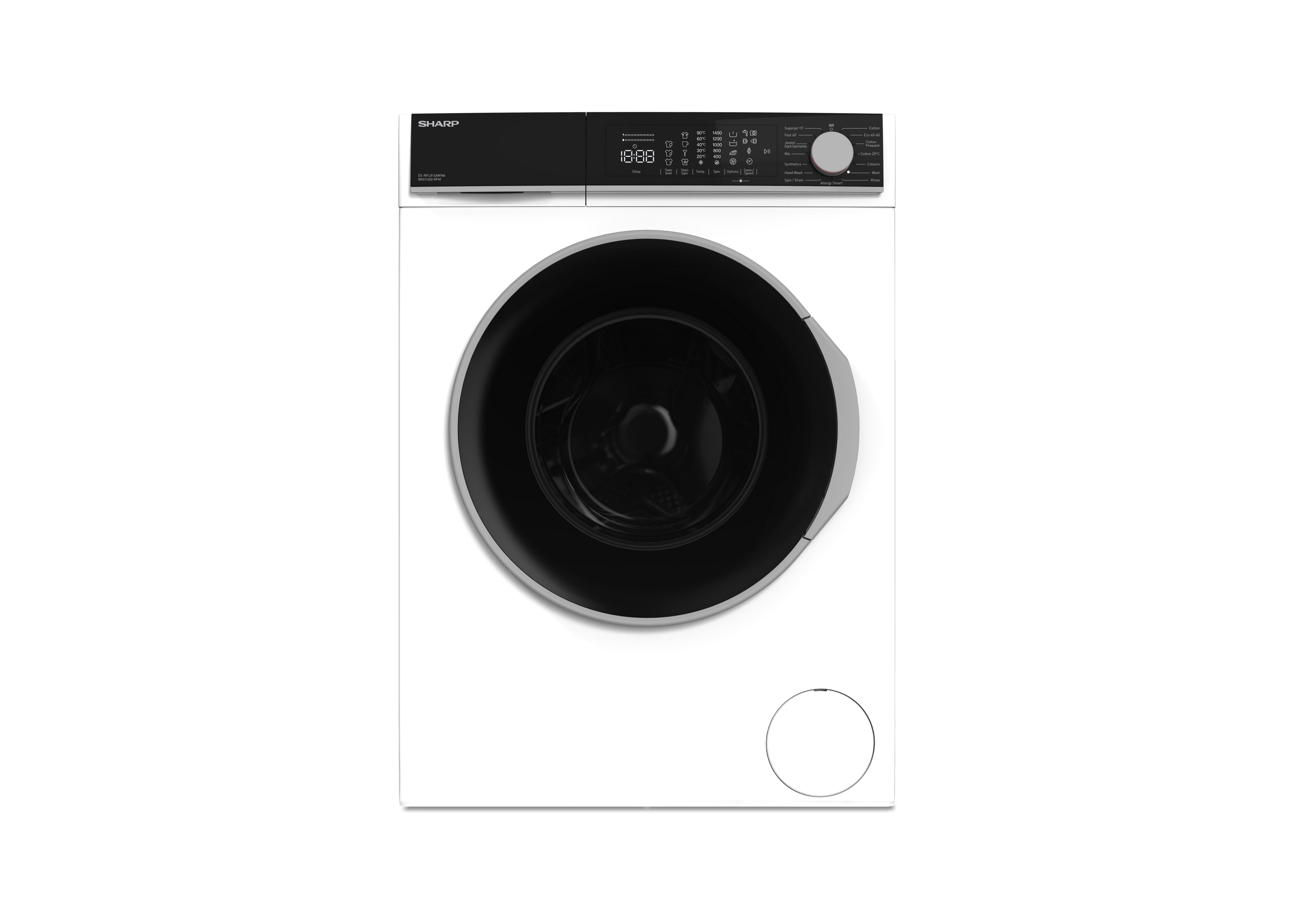Sharp ES-NFL814AWNA 8kg 1400 Spin Washing Machine - White
